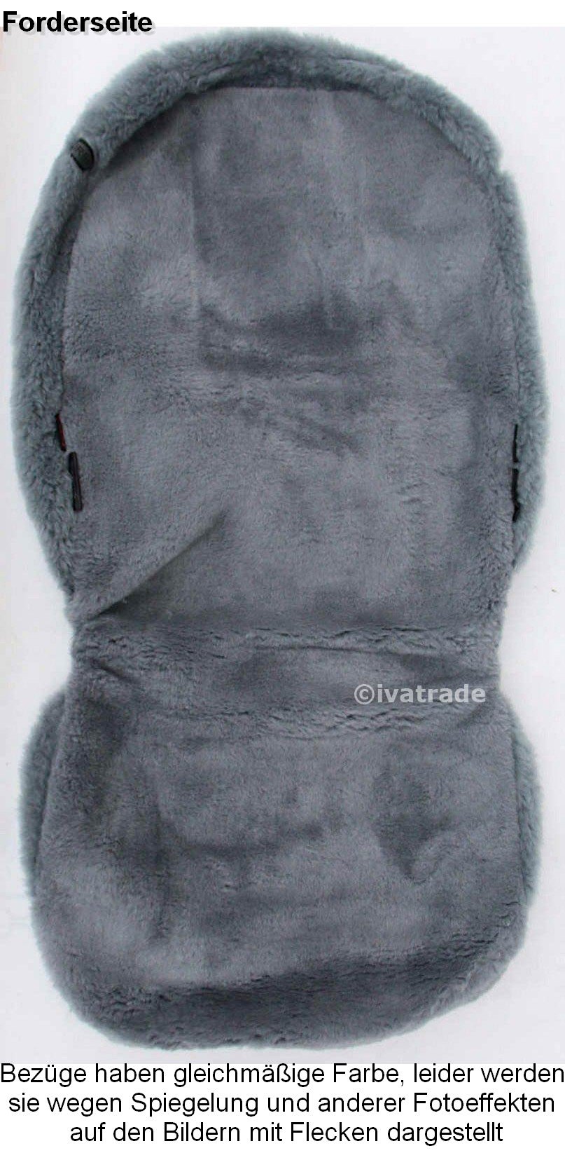 1x Lammfell Sitzbezug aus Lammwolle Seat A B E Klasse (Grau)