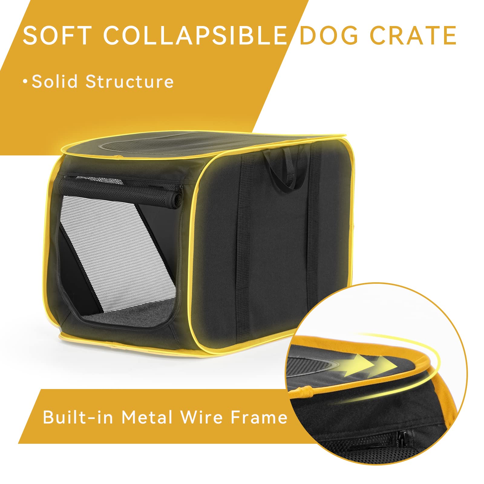 Buy A 4 Pet Pop Up Dog Crate for Car, Folding Pet Car Travel Crates