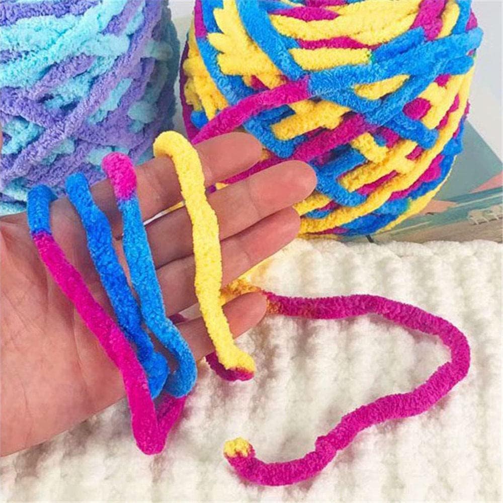 Yarn,Knitting Yarn， Coral Fleece Yarn Knitting Crochet Yarn Soft Plush Thread Hand-Knitted DIY Rope for Blanket Cushion Toy Making(#a)