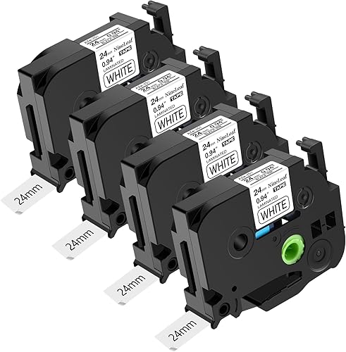 NineLeaf 4 x Kompatibel für Brother P-touch Bänder 24mm TZe-251 TZe251 TZ-251 TZ