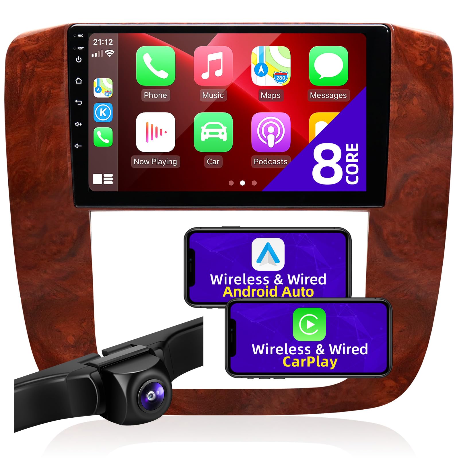 for Chevrolet Tahoe Suburban GMC Yukon 2007-2013 Android Car Radio Compatible with Wireless Carplay Android AutoTouchScreen Car Stereo Bluetooth GPS FM/AM WiFi Navigation 8croe HeadUnit-image-29