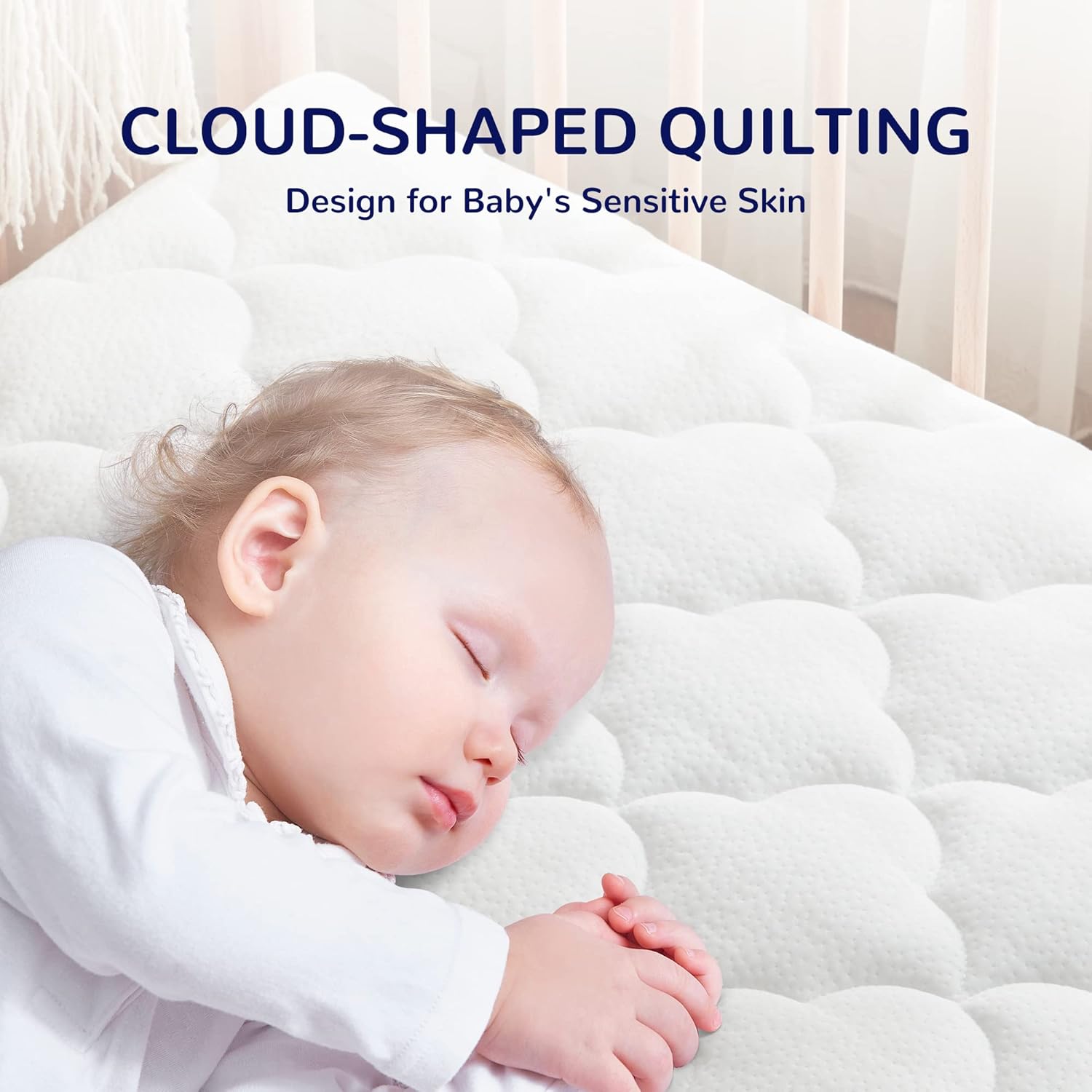 SLEEP ZONE Waterproof Crib Mattress Protector Pad - Quilted, Fitted Baby Mattress Cover 28"x52" - Soft Breathable Toddler Mattress Pad Noiseless Infant Bed Topper - Deep Pocket 14" : Baby