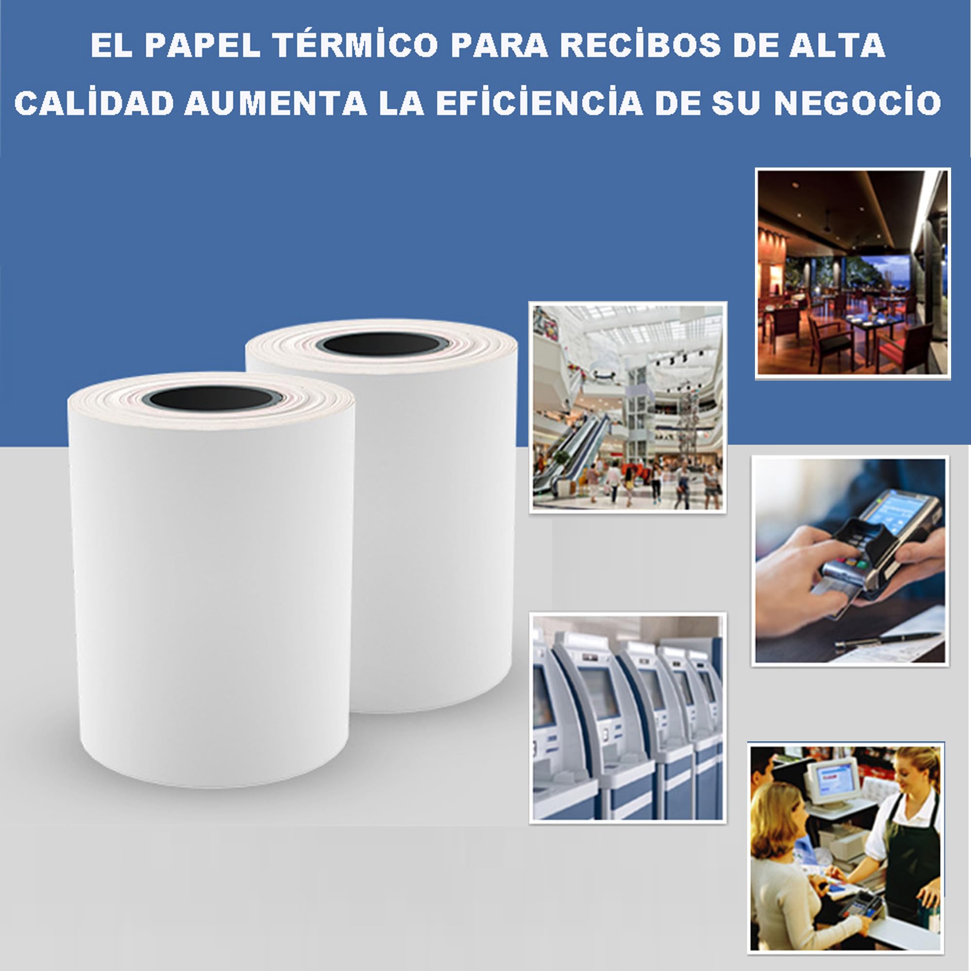 Various-Rollos de Papel Térmico 57x35x12mm para Tickets. TPV, Impresora Térmica, Datáfono,Cajas registradoras Sin Bisfenol A.(210 unidades)