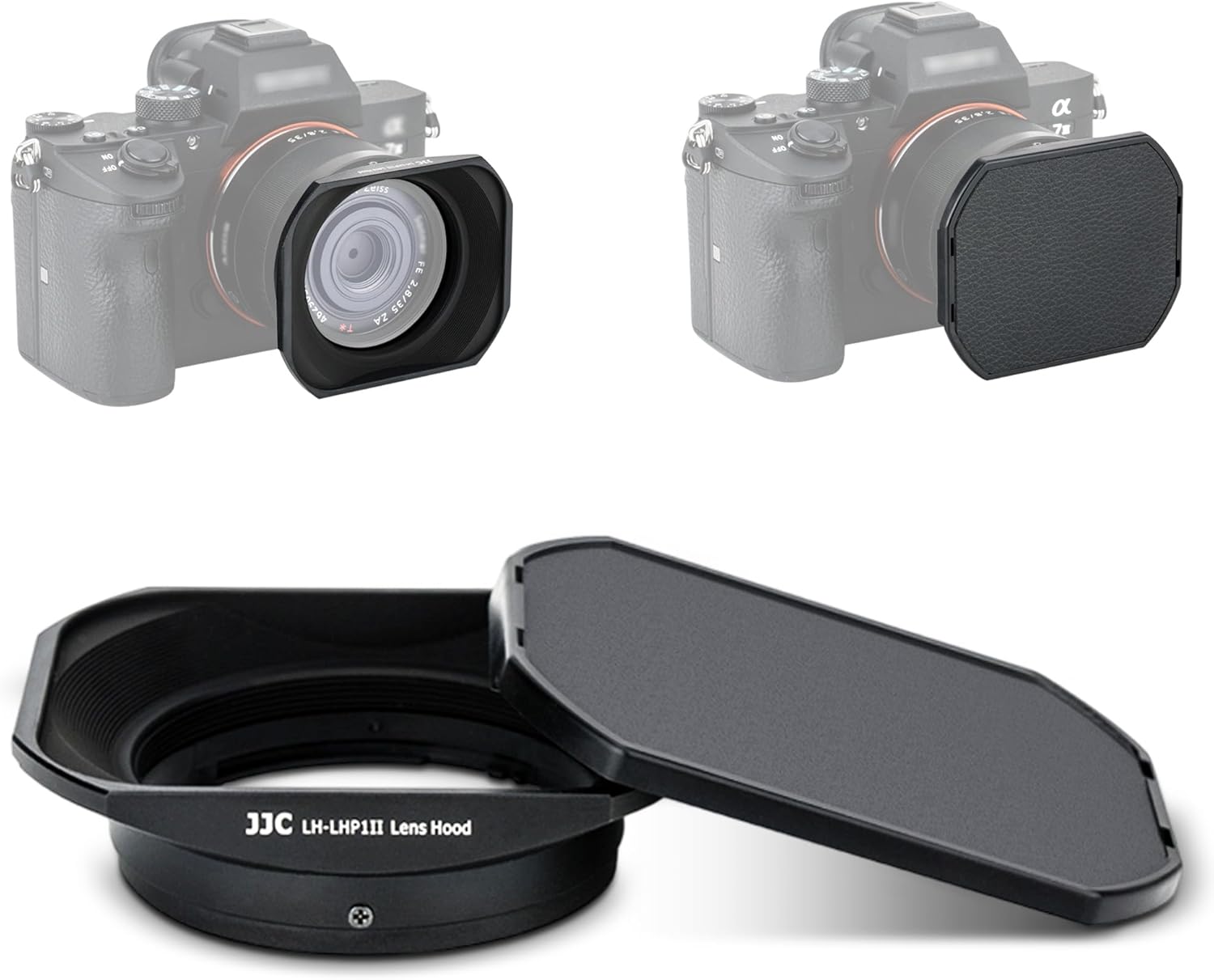 Square Metal LHP-1 RX1R III Lens Hood Shade Protector with Hood Cap for Sony RX1R III II RX1 RX1R RX1RIII RX1RII Camera,Protective Cover for Sony E 55-210mm F4.5-6.3 OSS E 35mm F1.8 OSS E 50mm F1.8