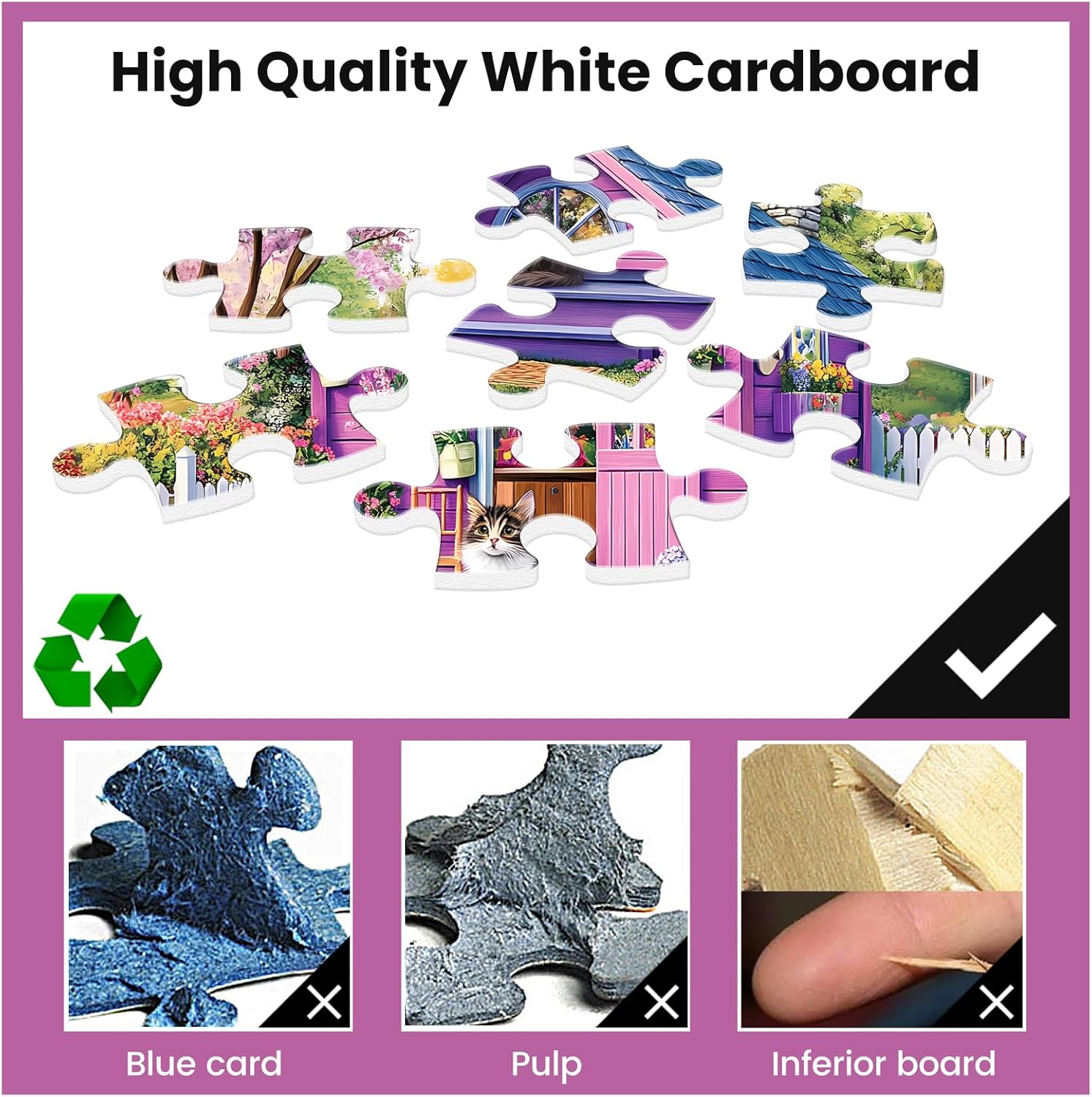 300 Piece Puzzles for Adults, Jigsaw Puzzles 300 Pieces for Adults Kids Ages 8-10 10-12 Spring Garden Puzzle Cat Jigsaw Puzzle 300 Pieces Puzzle Game Family Activity Nights Gift Toy 20.5x15in