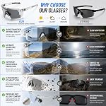 UV400 Photochromic Polarized Safety Glasses–Impact Resistant Outdoor Sports & Work Eyewear,UV400 Photochromic Safety Glasses