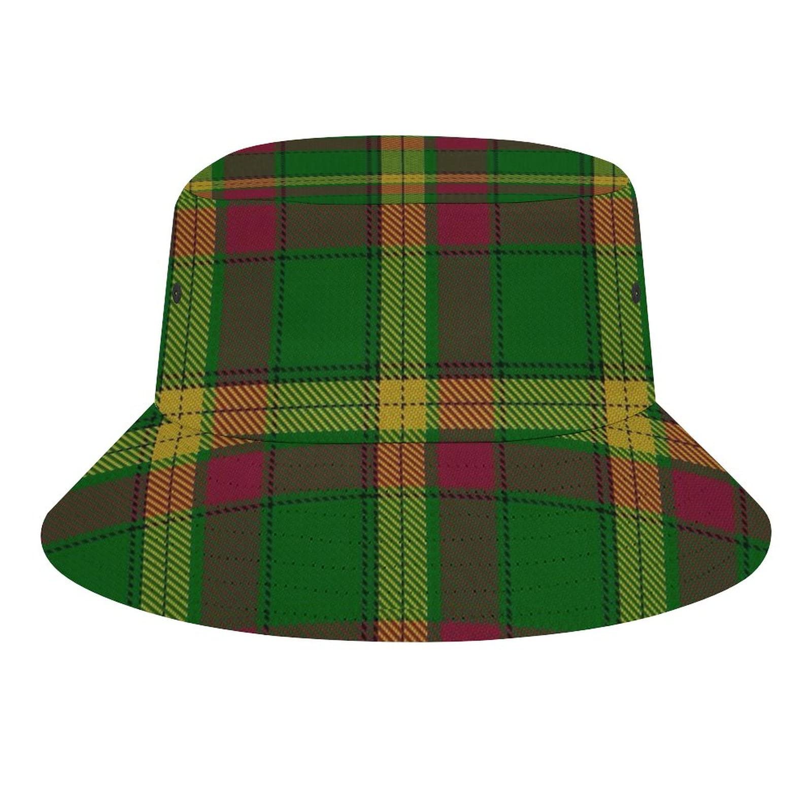 FWJZDSP Scottish Colors Clan MacMillan Tartan Plaid Bucket Hats Sun Cap Packable Outdoor Fashion Fisherman's Hat for Women and Men