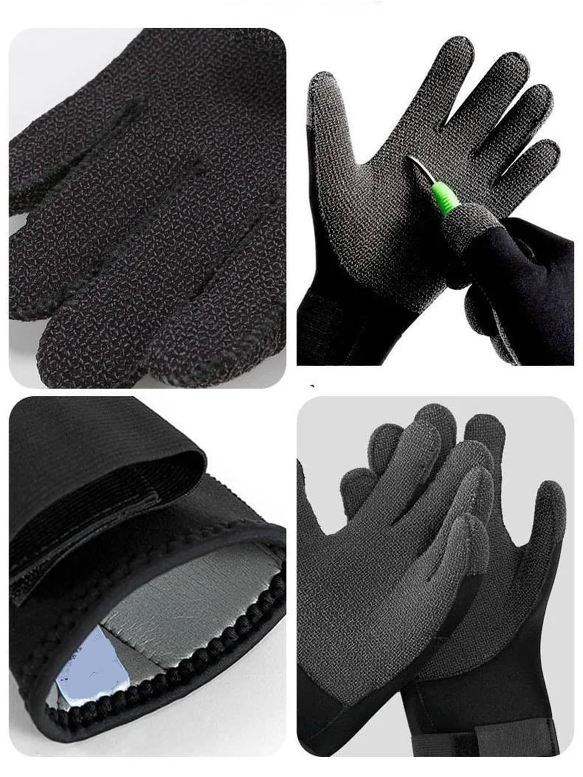 Generico Guanti da sub in neoprene Kevlar da 5 mm - Guanti antiscivolo, resistenti all'usura e anti-puntura for snorkeling, pesca e nuoto