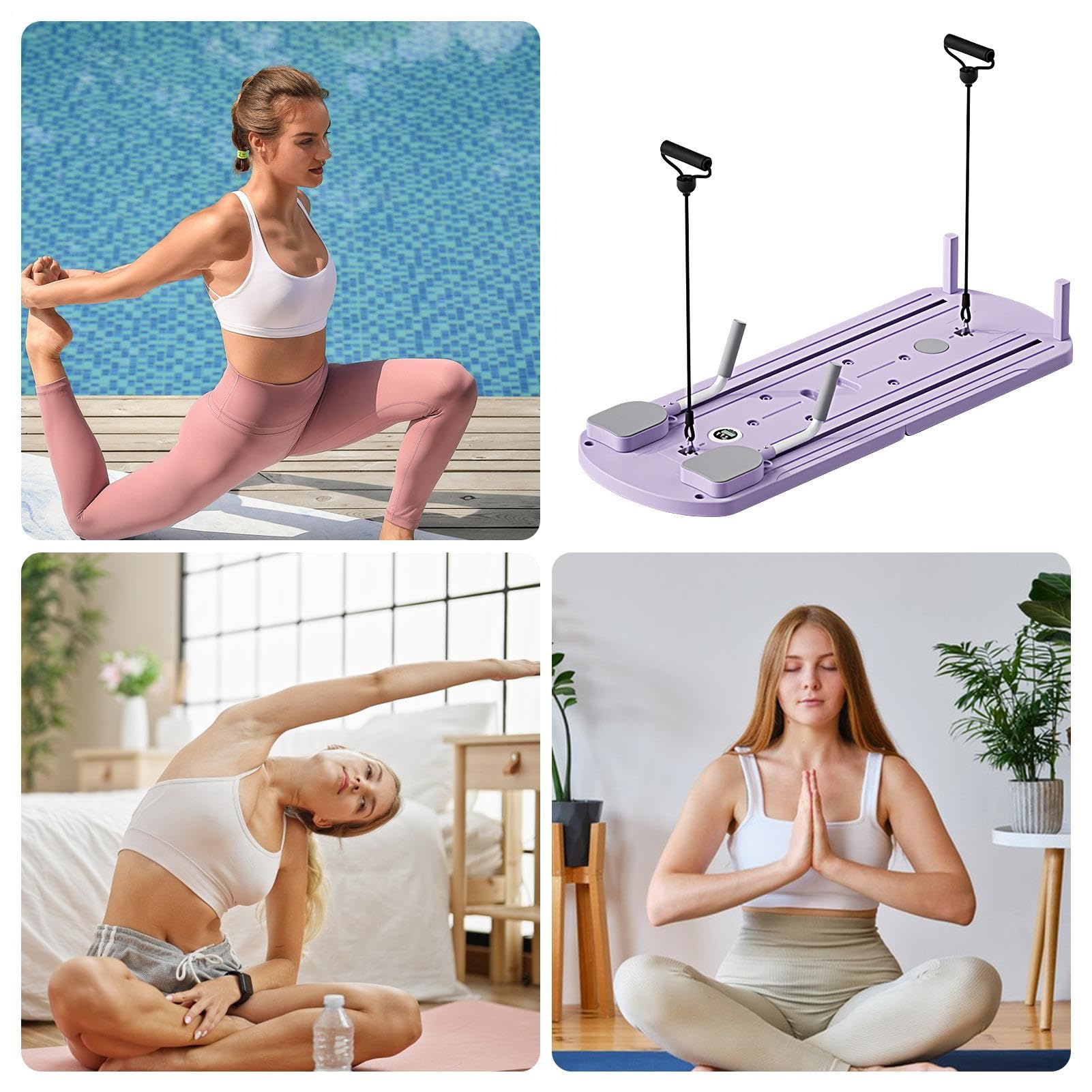 Pilates Reformer Pieghevole – Piattaforma Per Esercizi Compatta Con | Contatore LED Integrato, Struttura Robusta, Scorrevolezza | Attrezzo Home Fitness Con Resistenza Regolabile Per Pratica Pilat