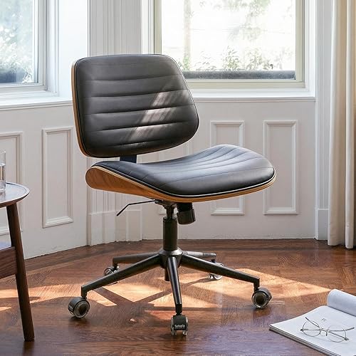 Small Desk Chair for Home Office, Adjustable Height Swivel Armless