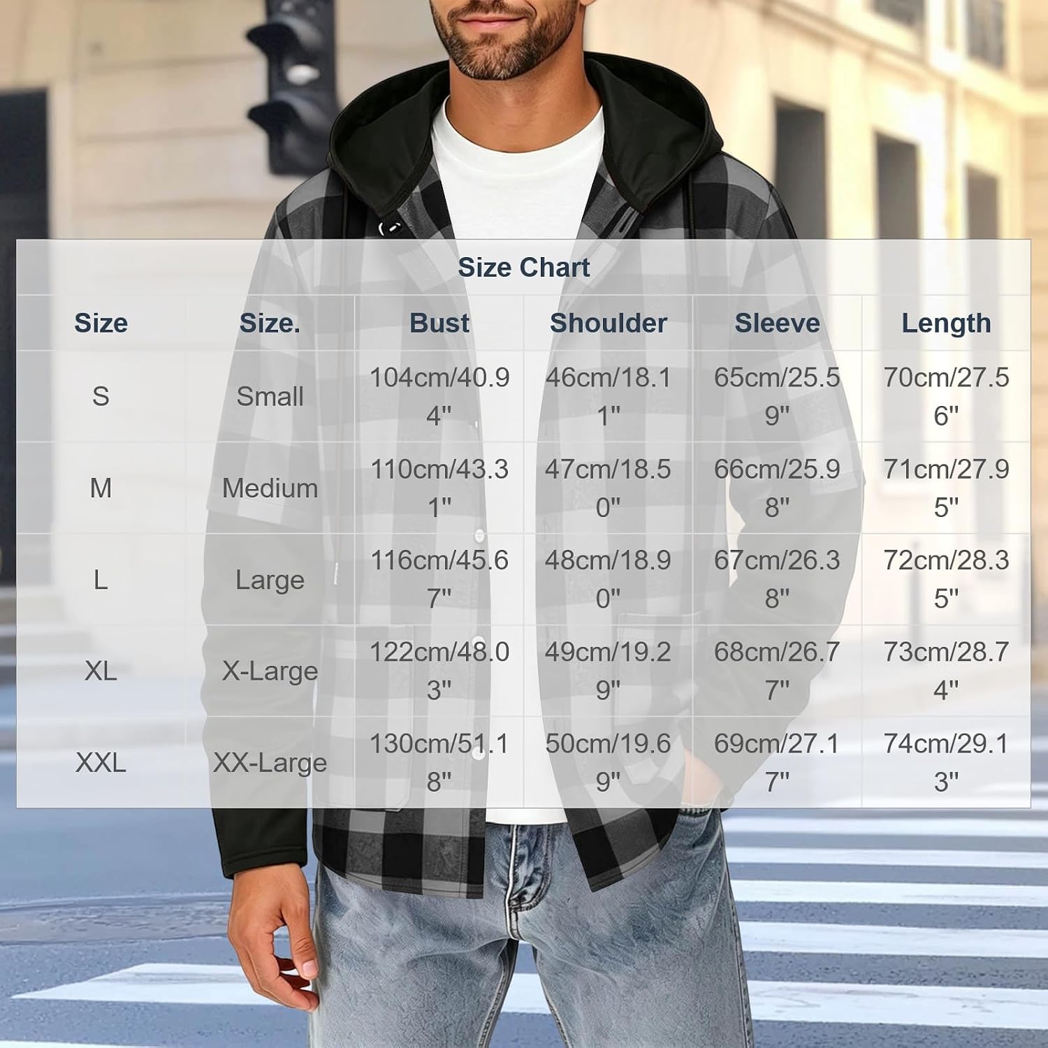 Men's Flannel Shirt Hooded Plaid Long Sleeve Button | Hooded Flannel Shirt for Men Plaid Shirts Long Sleeve Flannel Jacket Button Down Sweatshirts Jacket with Hood