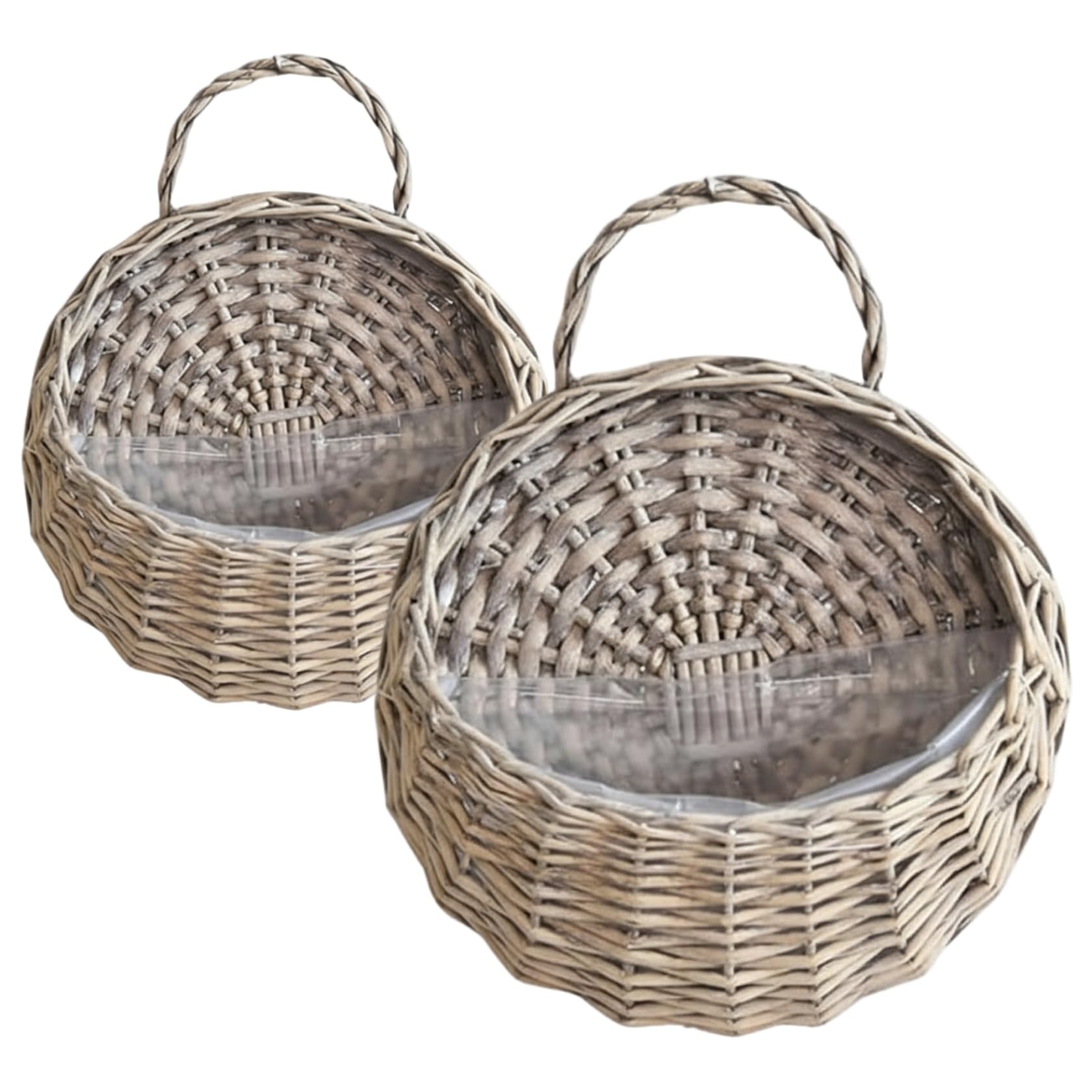 Neptuiby Wall Planter Vintage Wall Planter Baskets 2-Pack Handwoven Willow Hanging Baskets Indoor Garden or Home Decor