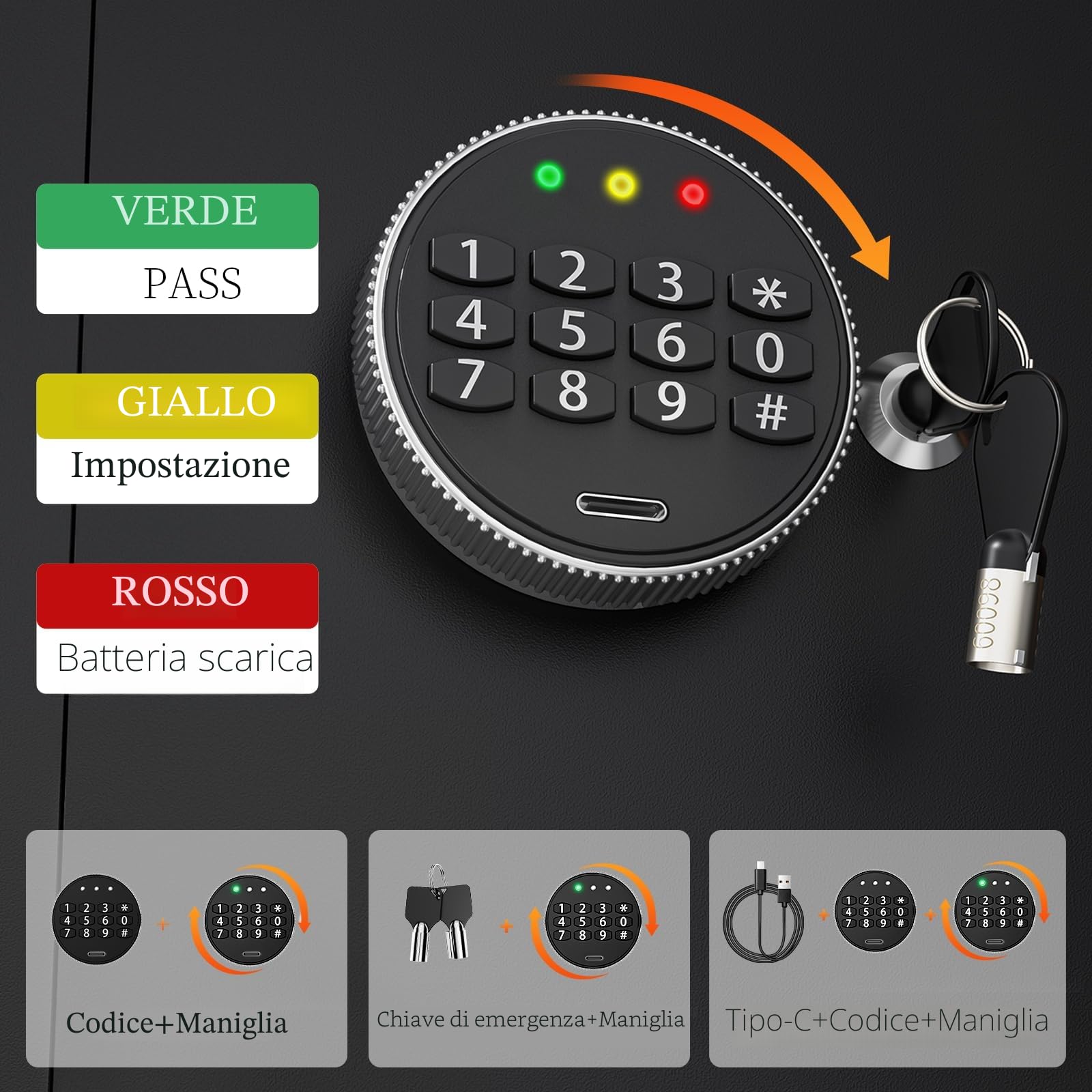 WASJOYE 25L Cassaforte con Chiave, Cassetta di Sicurezza per Denaro Tastiera Digitale Elettronica,Casseforti da Armadio per Casa Ufficio Hote Attività Commerciale Gioielleria Pistola Contanti