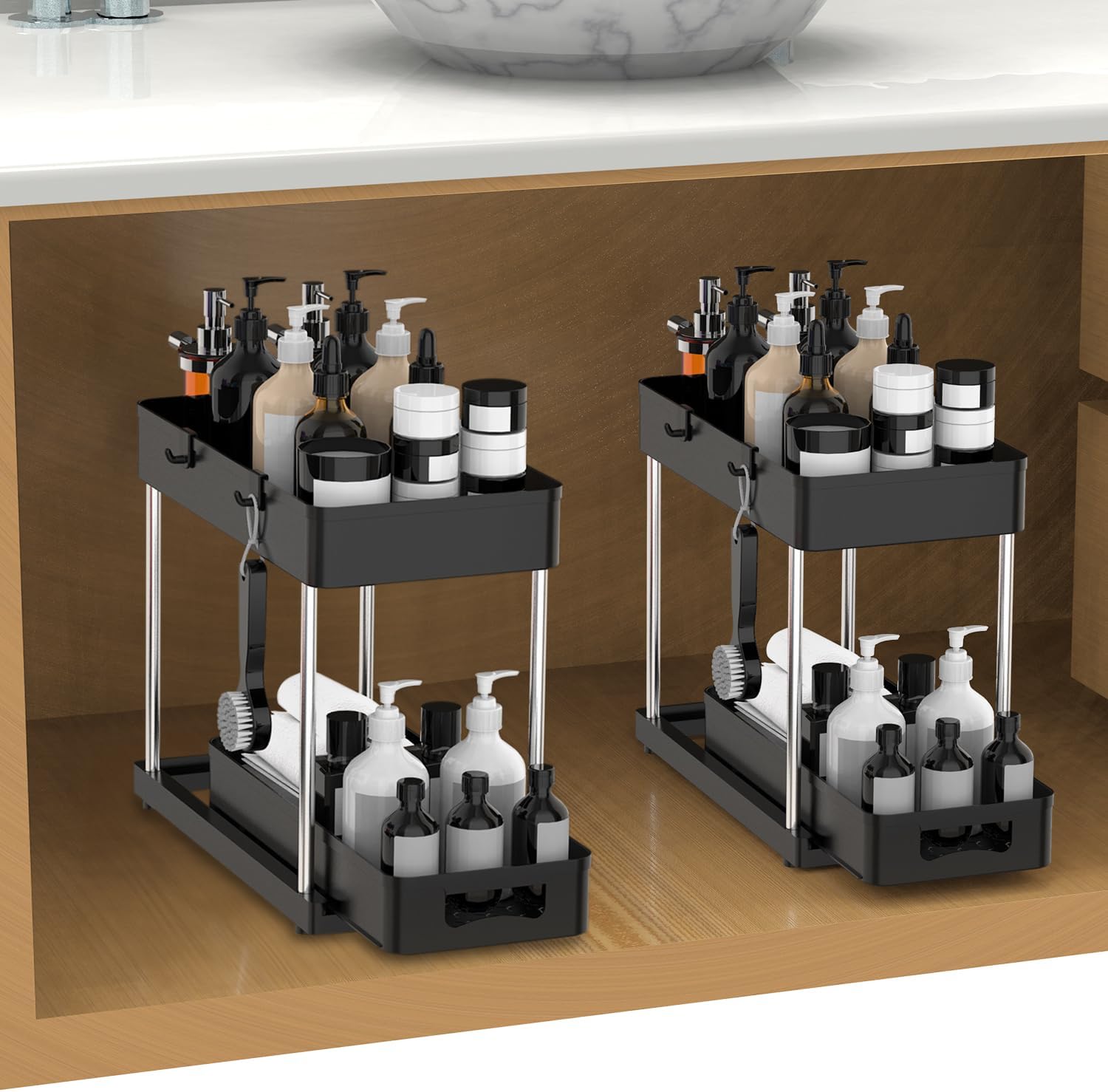 6 Supports à Douilles Coulissants HORUSDY - ABS, Pour Douilles 1/4, 3/8, 1/2", Organisation D'atelier