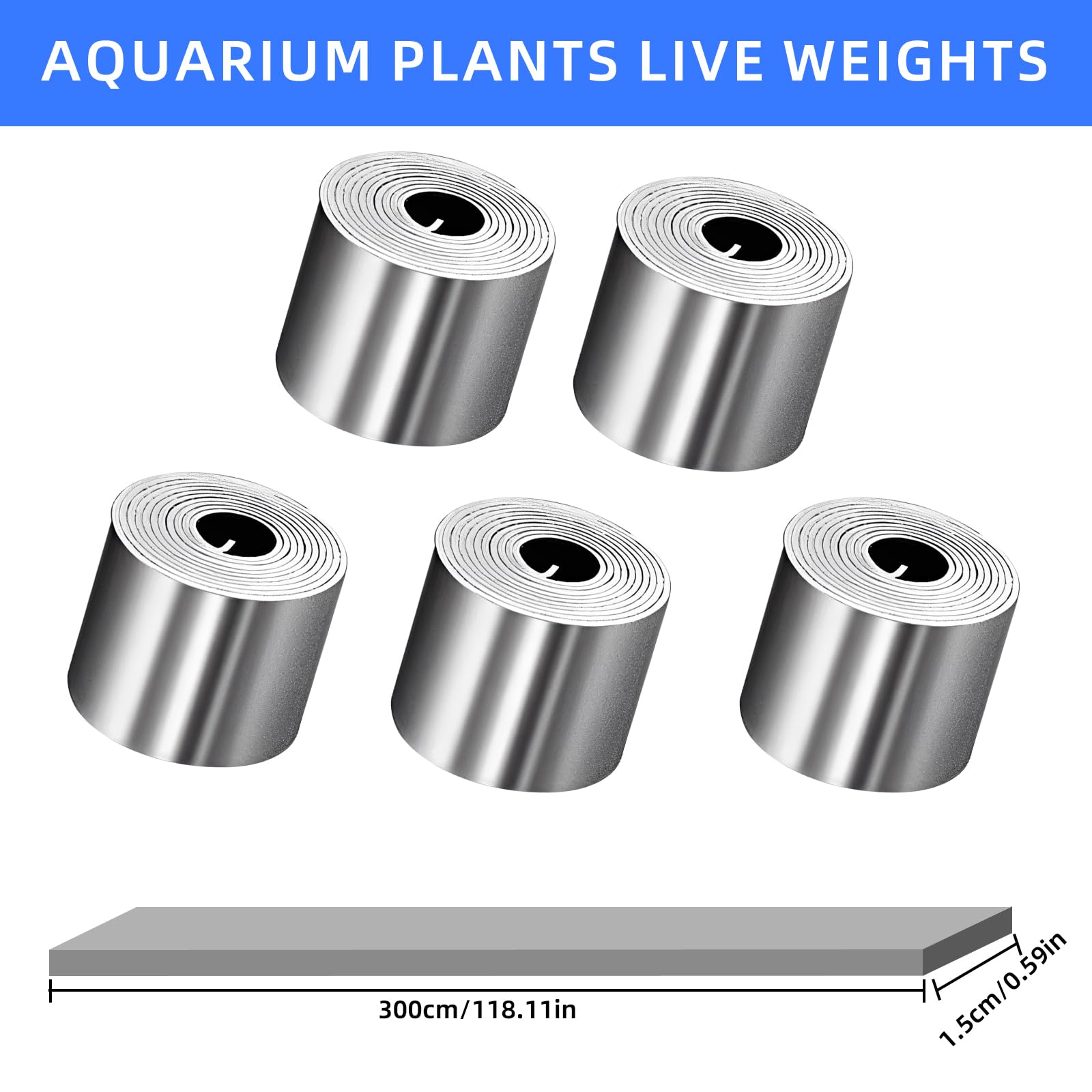 Solvica 5pcs Aquarium Plants Live Weights for Fish Tank,0.5 * 1500mm Aquarium Plant Holder - Image 2