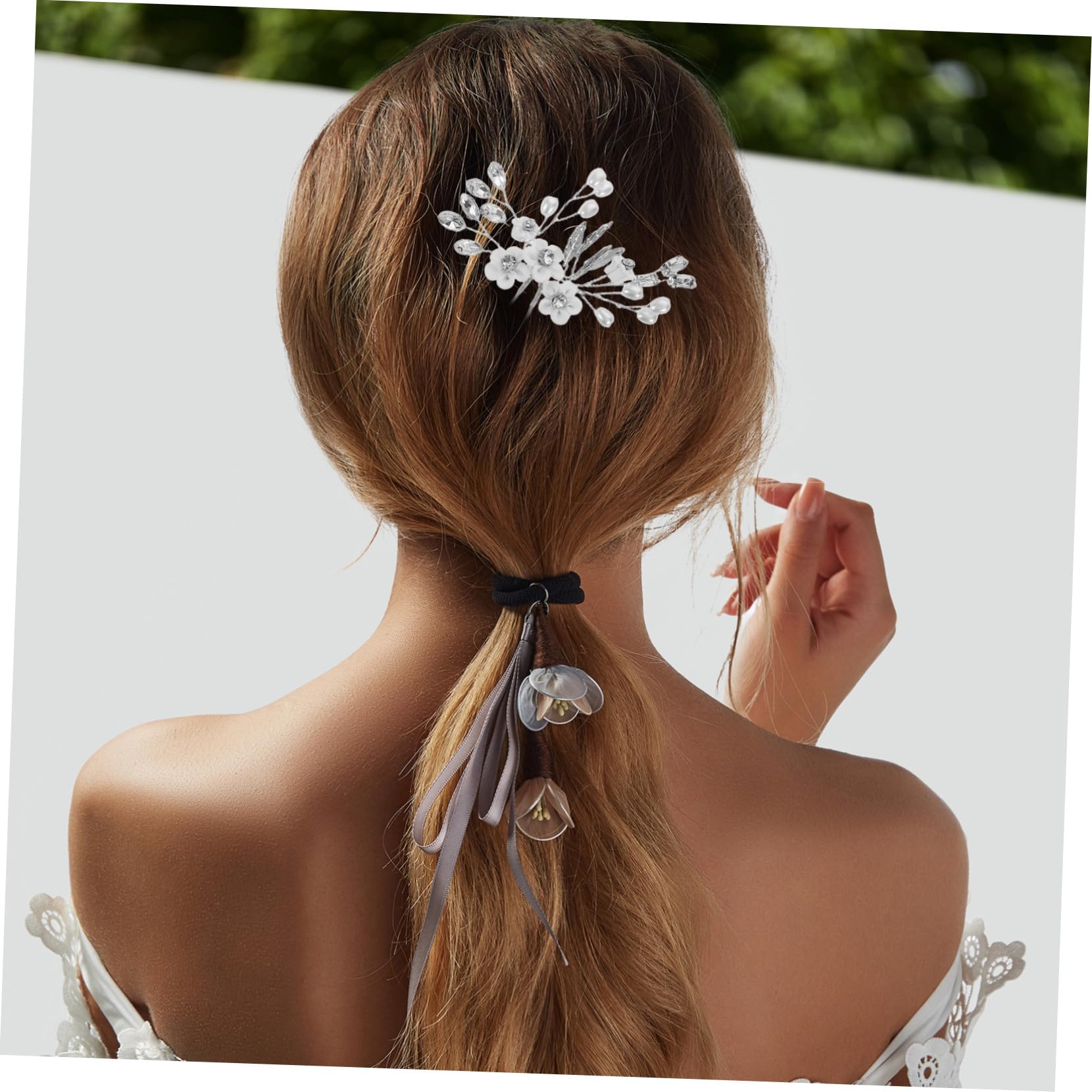 15 Teiliges Braut Haarnadeln mit U-förmigen Perlen und Strass Blumen Sichere Haarnadeln für Hochzeit Eleganter Haarschmuck für Braut und Hochzeitsfrisuren