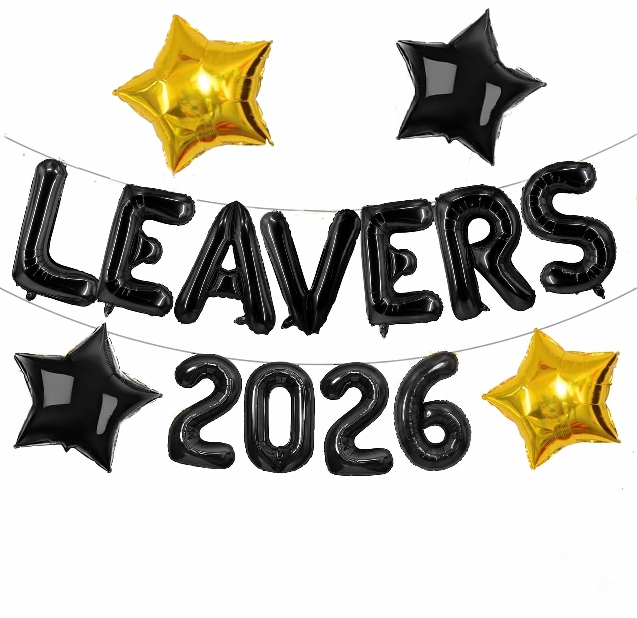 Joyeah Class of 2026 Decorations - Black Leavers 2026 Balloons, Congratulations Decorations Graduation Balloons Banner for High School College Graduation Decorations