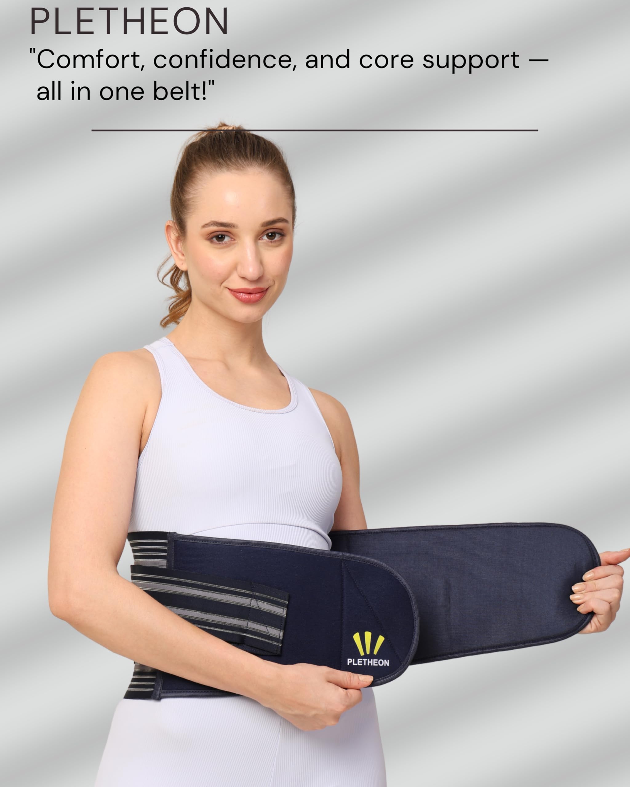 PLETHEON Neoprene 3-in-1 Postpartum Abdominal Belt For Women Belly, Waist & Pelvis Support | Post Pregnancy Recovery Belt | Maternity Tummy Wrap For Slimming & Back Pain Relief (Single Blue) - Image 3 thumbnail