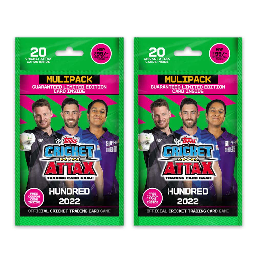 Topps Cricket Attax 2022 - Trading and collectable top Card Games for Families - Multipack (Pack of 2)