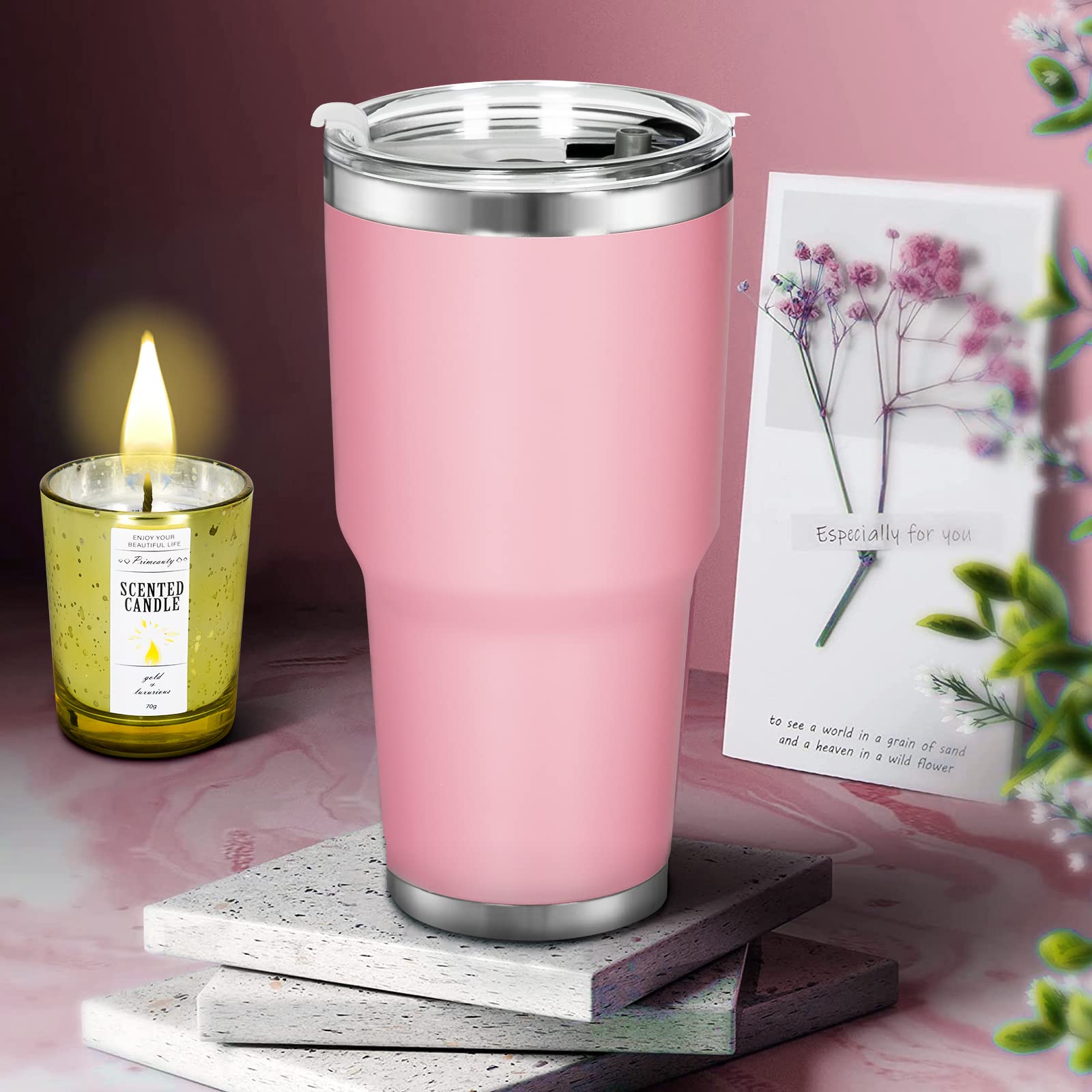 Cofanetto regalo compleanno donna confezione regalo compleanno specchio trucco piatto gioielli tazza acqua auto candela profumata e sciarpa di seta per donna, madre, sorella