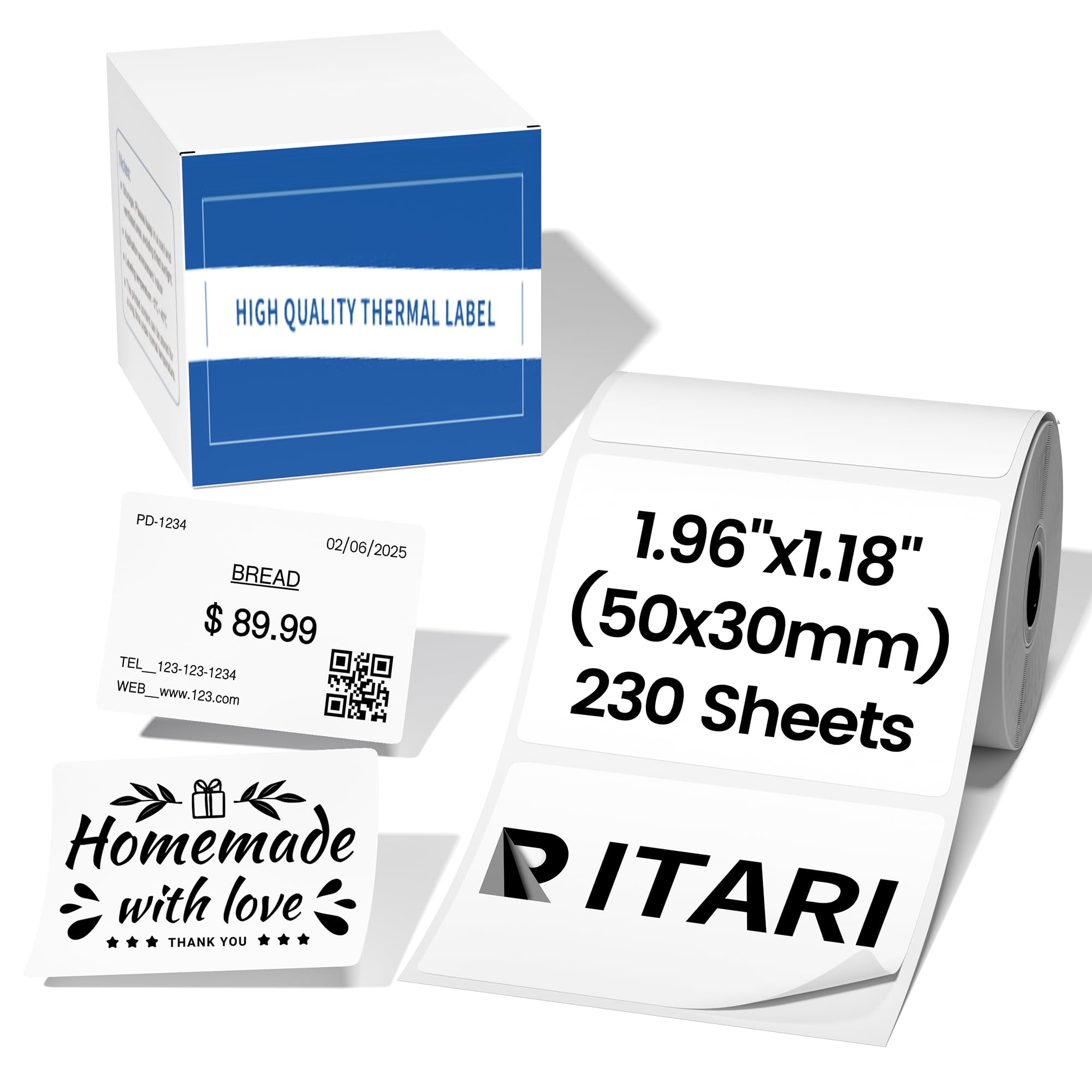 Amazon.com: Square Labels 1.97'' x 1.18'' (50x30mm) Suitable