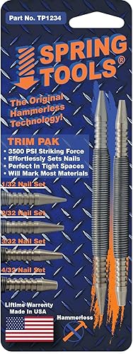 Spring Tools Paquete profesional de 2 piezas de acabado de doble extremo, 4 tamaños de juego de uñas (1/32 a 4/32 pulgadas), fabricado en Estados