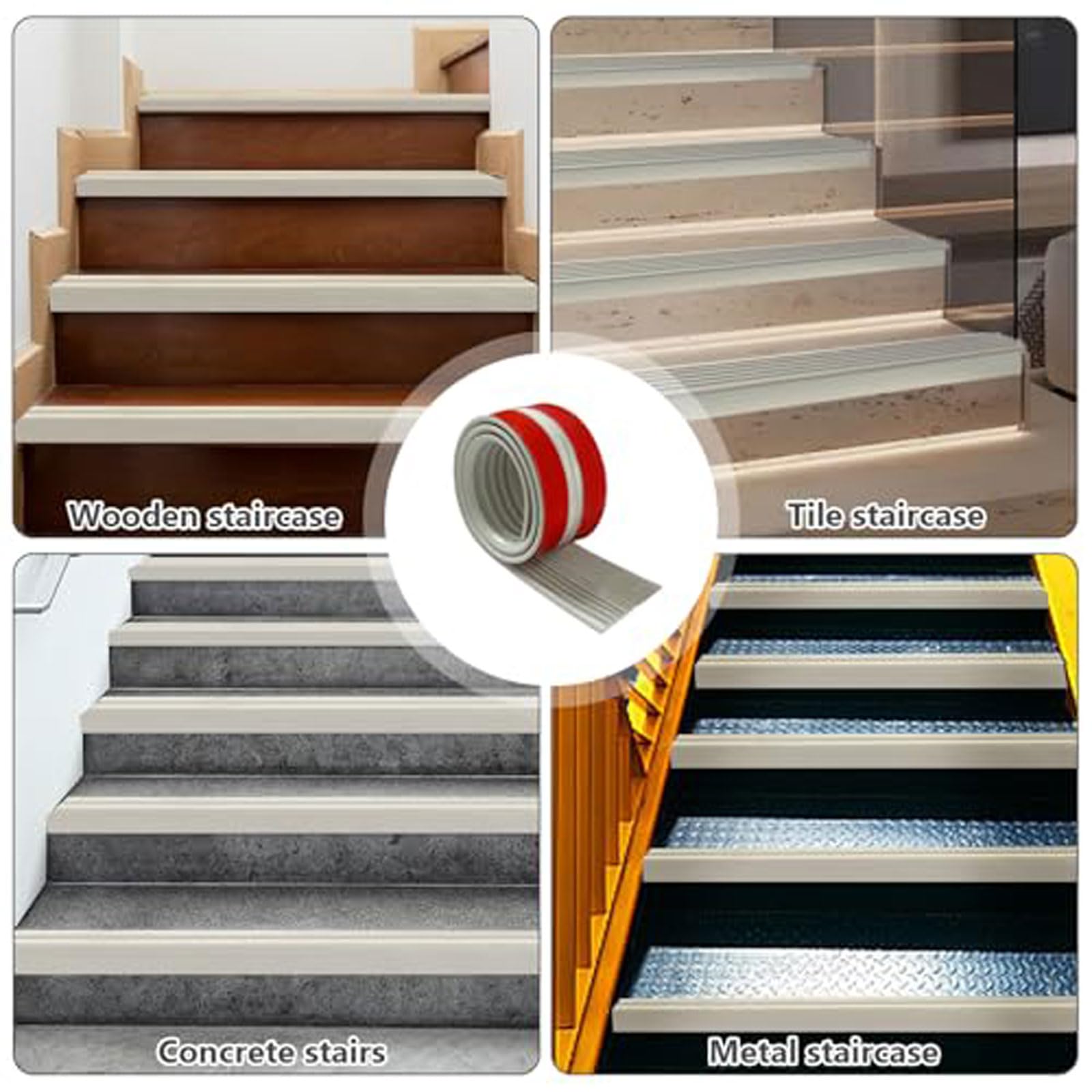 10m Cantoneras de goma para escalones ,Borde para Peldaños de Goma ,Autoadhesivo ,antideslizante ,cortables ,impermeable ,Resistencia a altas temperaturas ,Apto para Residencias,Oficinas,FáBricas