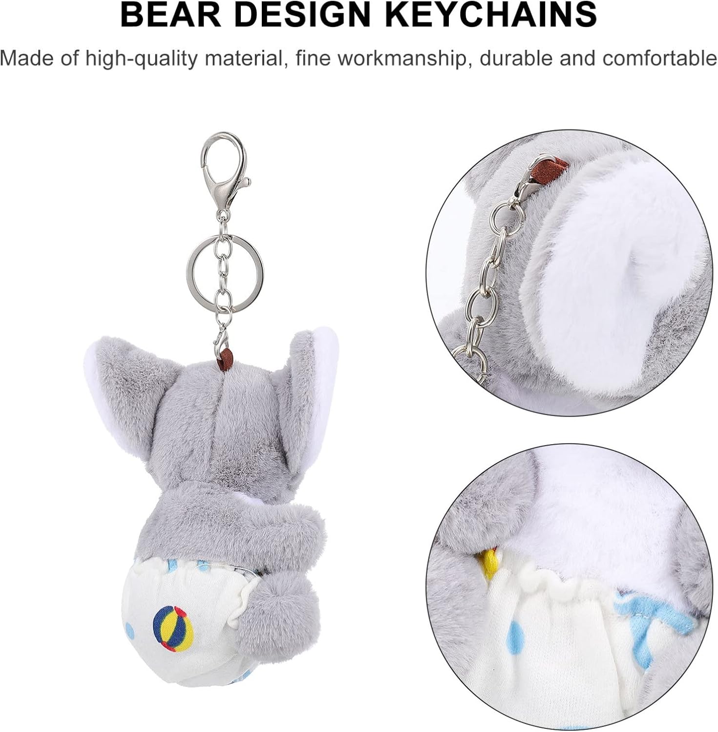 Luxshiny Koala Key Chain Pendant 4.72 Inch Lightweight Bag Charm Cute Koala Shape Backpack Decoration Durable Key Ring for Women