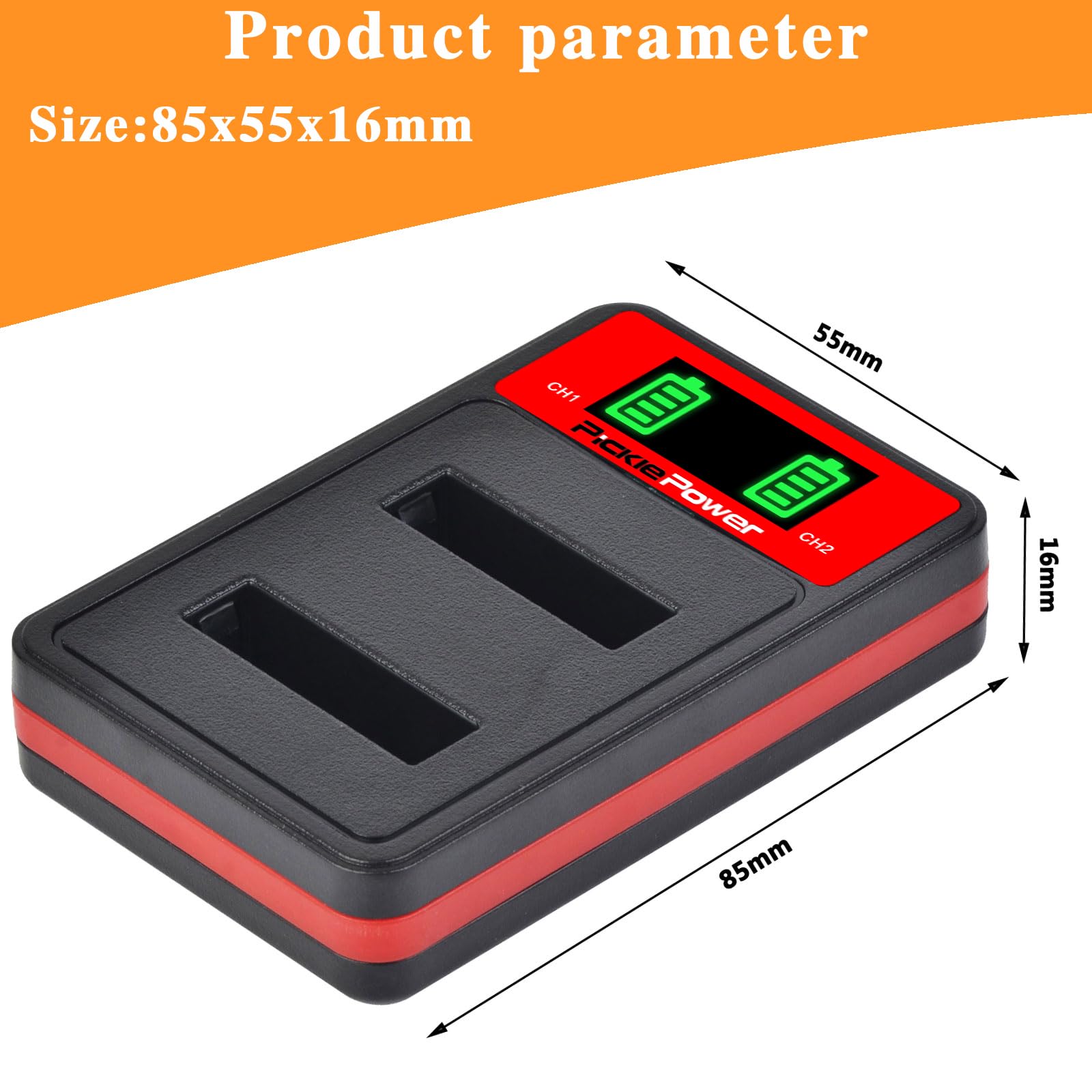 Pickle Power 2Pcs NB-4L baterías y Doble Cargador LED-Indicador para Canon IXUS 50 55 60 65 75 80 IS, SD1000, SD600, 220 HS, 230 HS, 255 HS, I Zoom, i7, i7 Zoom