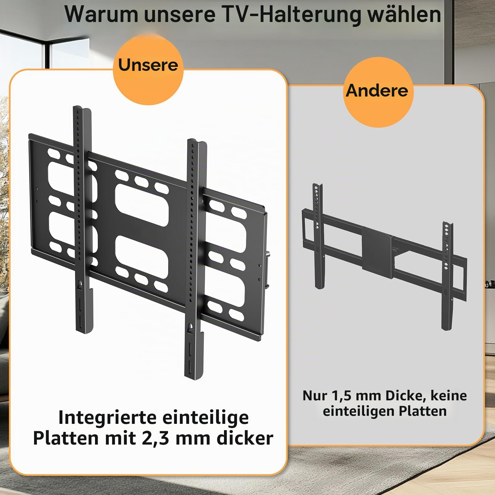 TV-Wandhalterung für 140-254 cm (55-100 Zoll) Fernseher, bis zu 129,7 kg, TV-Halterung mit Verlängerung, Wandhalterung, vollbeweglich mit beweglichen Doppelarmen, max. VESA 800 x 600 mm