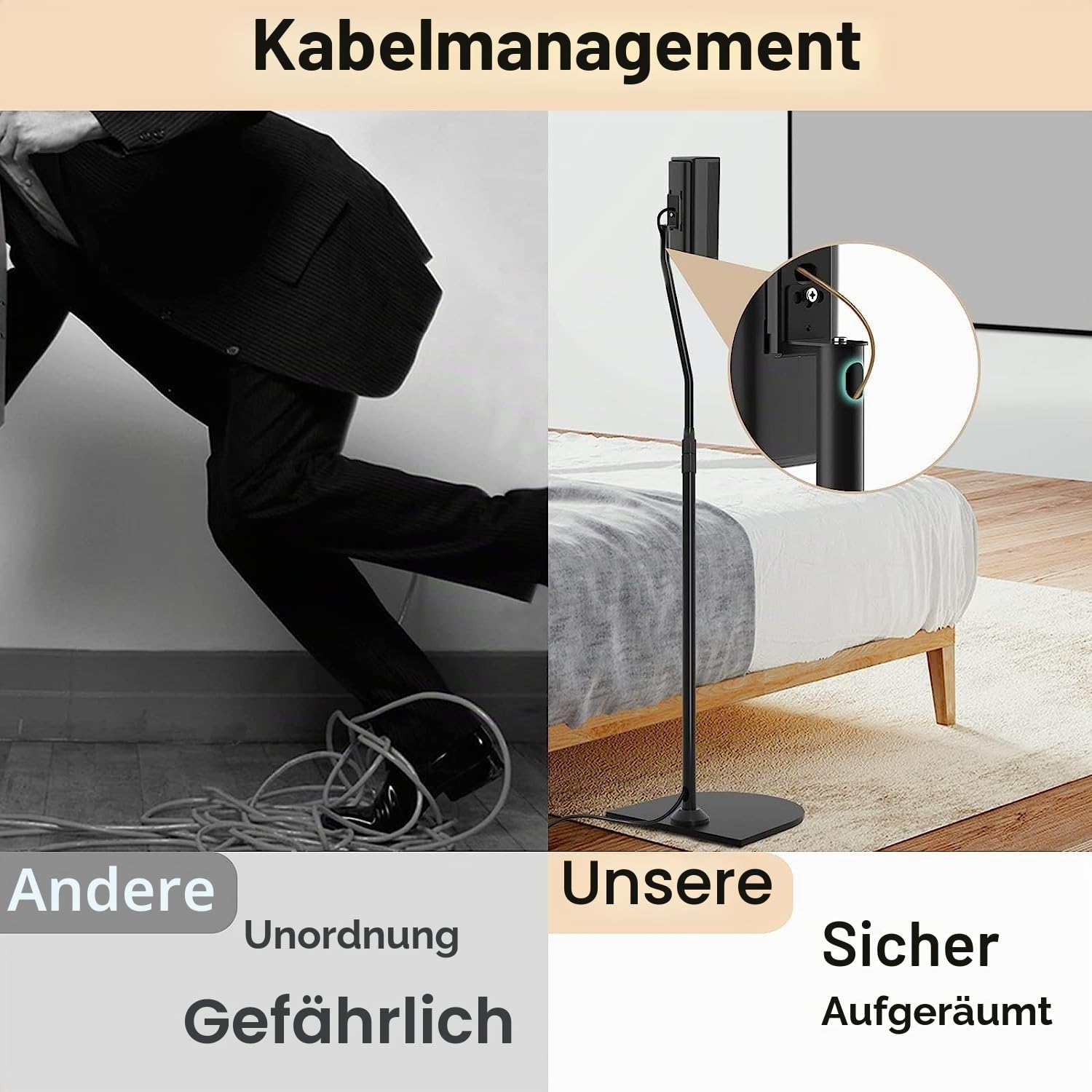 Höhenverstellbarer Ständer für Bose-Lautsprecherständer mit Slideconnect Halterung, für Bose Surround Lautsprecher, Surround 700, OmniJewel Lifestyle 650, CineMate GS Serie II, für Bose OmniJewel