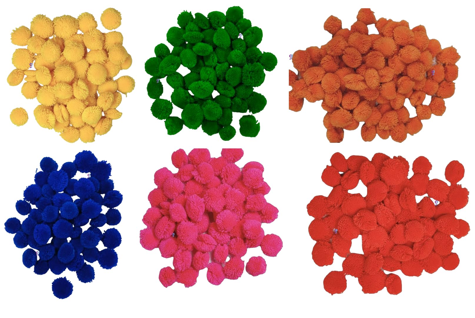 Colorful Wool Pom Poms - Orange (200) -11 Colorful Wool Pom Poms - Orange (200) -11