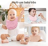 Vista 6 de Baberos de muselina para bebé, 6 baberos bandana para baba y dentición, algodón suave y absorbente para recién nacido