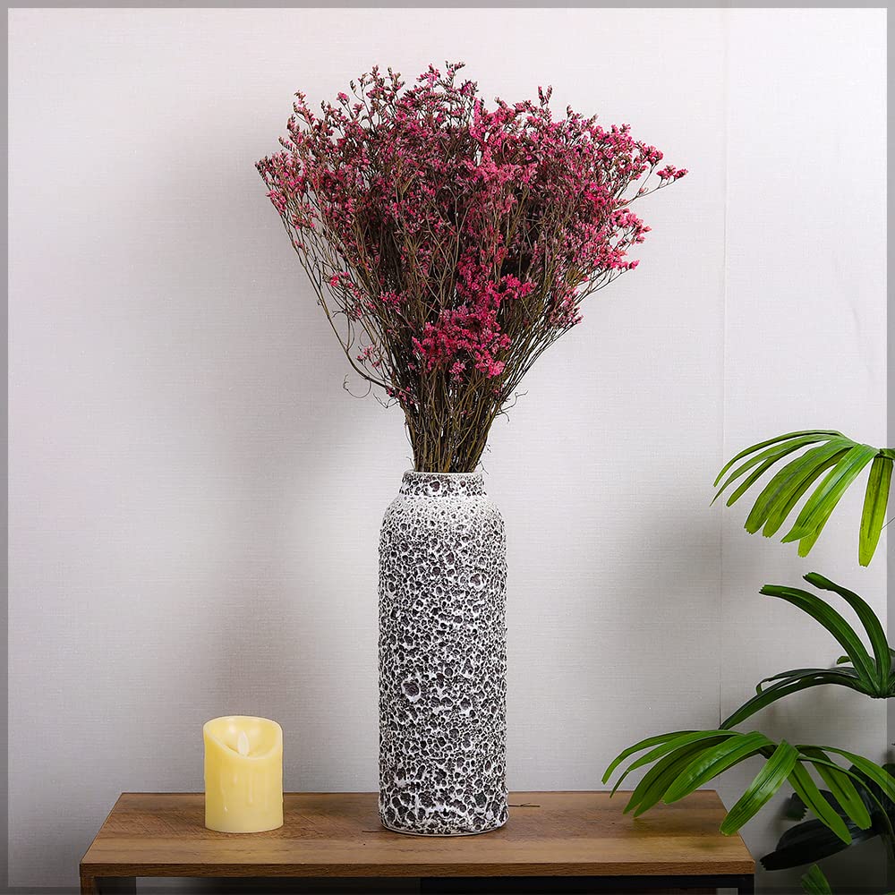 YATAI 2pcs Natural Dried Crystal Grass Flowers Spray Preserved Flower For Decoration Dried Feather Grass Dried Flowers Bouquet Vase Filler Décor Holiday Ornament Wedding Party Decoration (Pink-Purple)