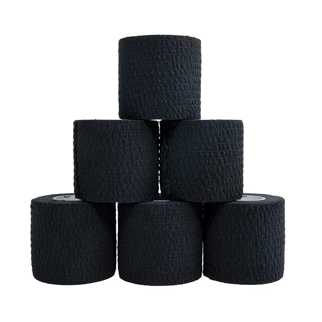 Weightlifting Tape Stretch Sports Tape for Wrist and Hand Use 6 Rolls Black