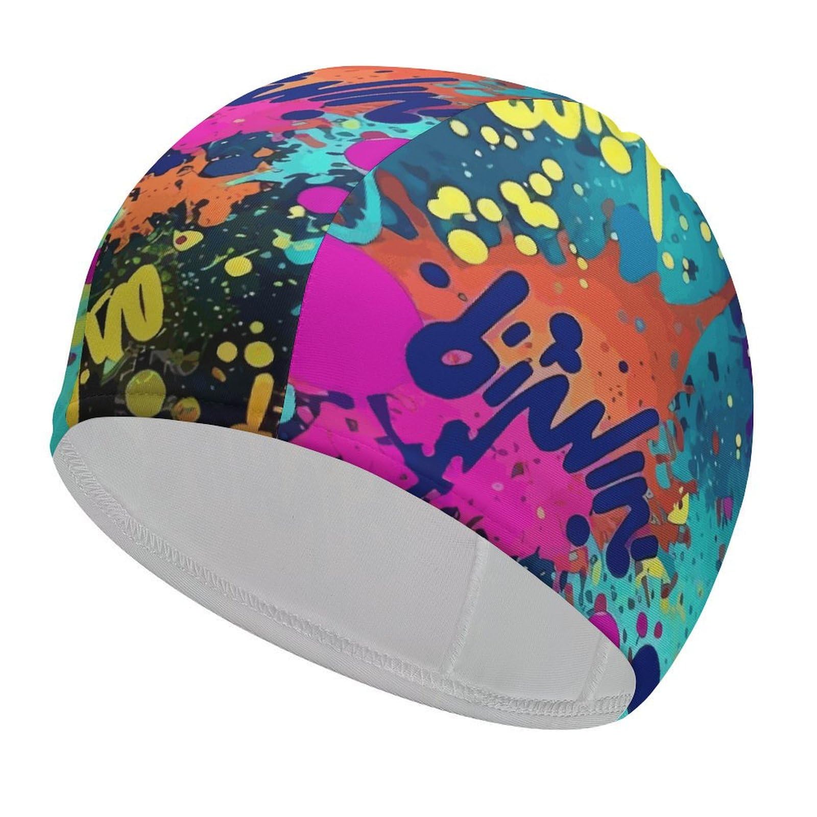 Colorful Spray Pattern Swim Cap Comfortable Bathing Cap Elasticity Swimming Hat for Long and Short Hair