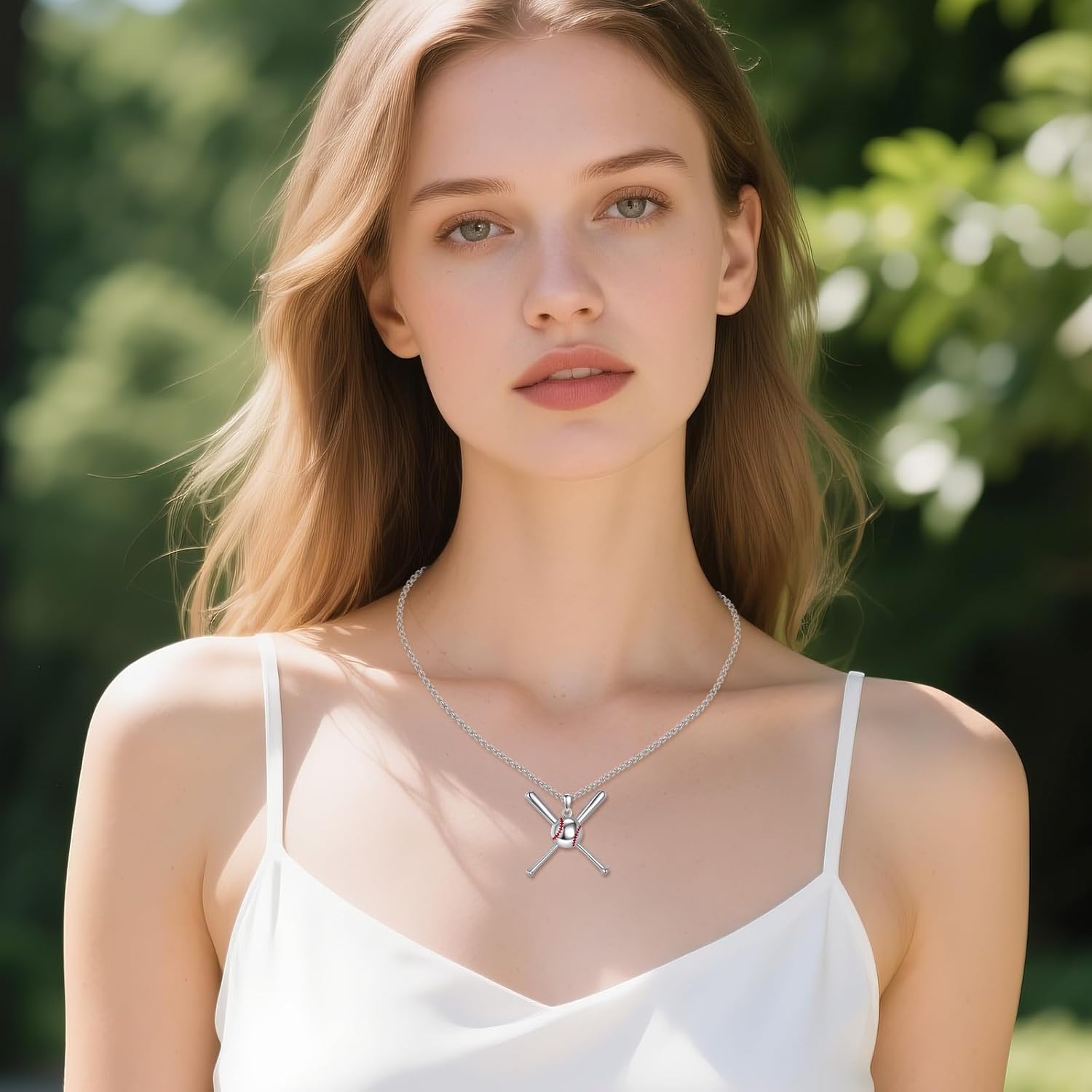 Baseball Necklace 925 Sterling Silver Baseball Pendent Necklace Sports Jewelry Gifts for Women - Image 6