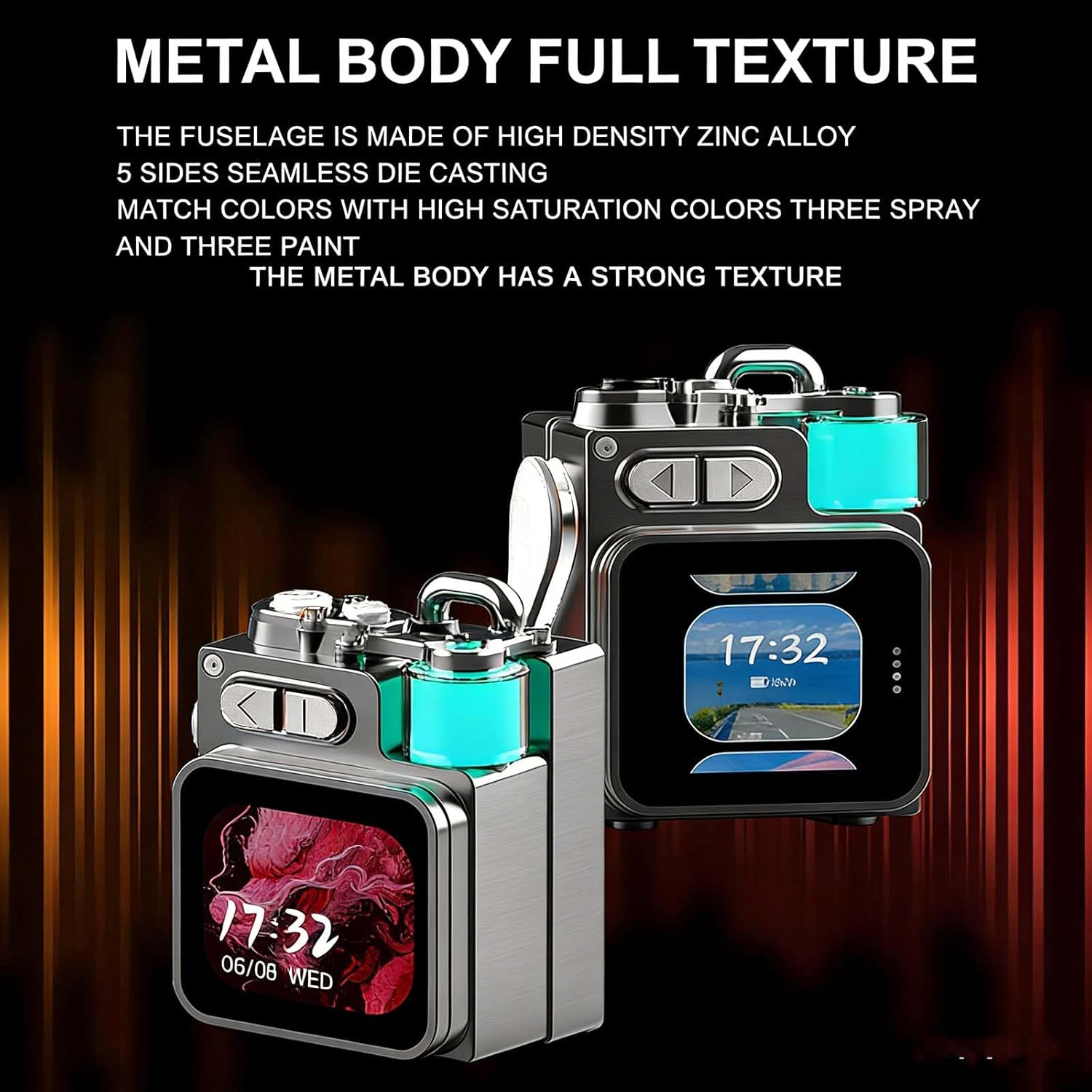 Smart Speakers - Wireless Bluetooth Speaker Mini, 2-Inch Screen RGB Subwoofer, Portable Small Bluetooth Speaker with Screen, Weather, Calendar for Home/Outdoor/Travel/Beach/Camping/Hiking (Black)