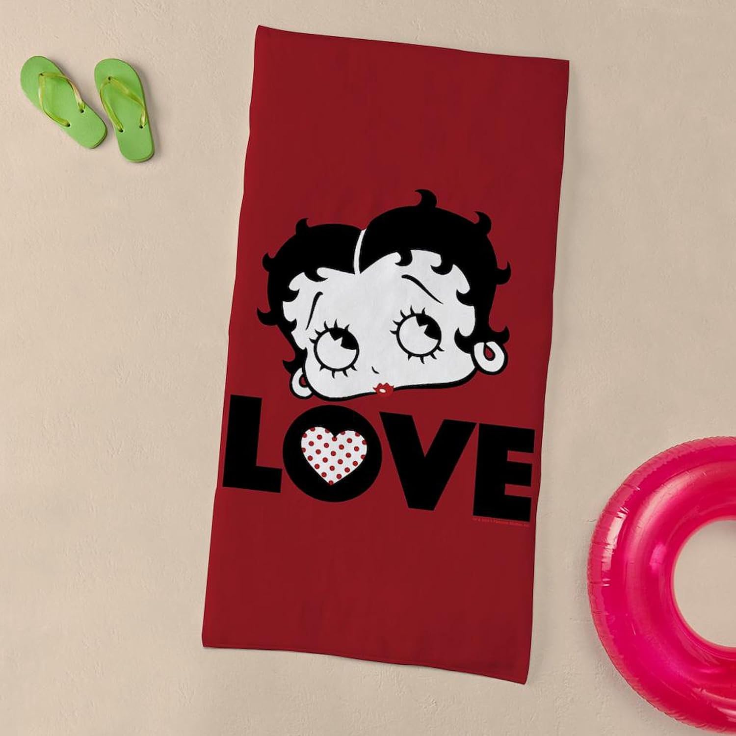 CafePress Betty Boop Love 30"x60" Absorbent Cotton Back, Soft Beach, Pool Towel