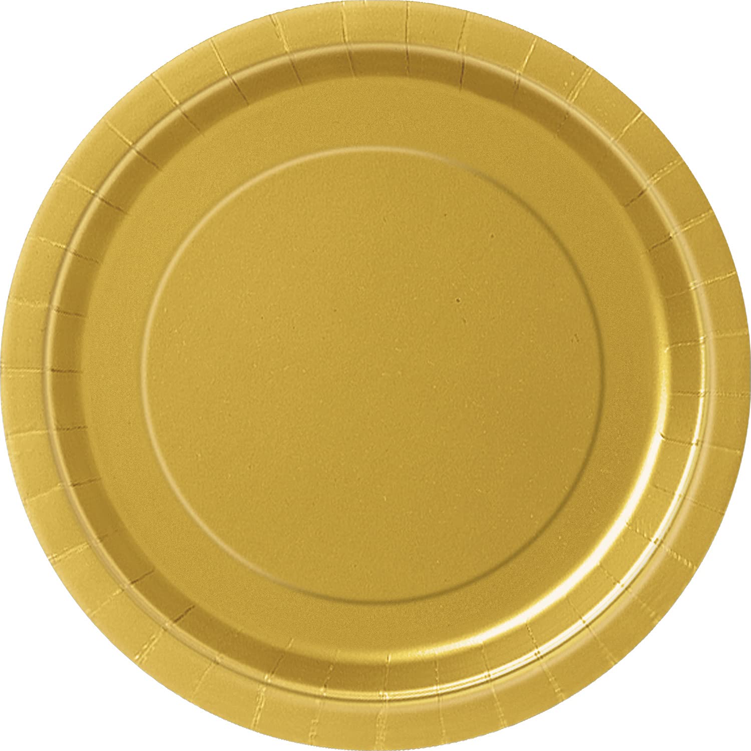 Unique 33252EU - Eco-Friendly Paper Plates - 23 cm - Gold Colour - 16 Count (Pack of 1), Pack of 8