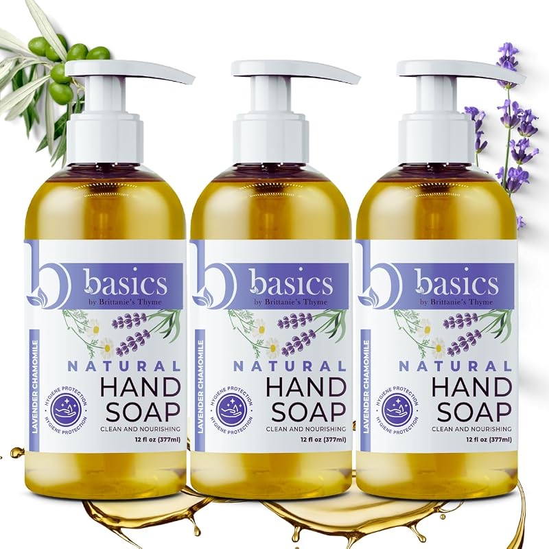 Sabonete líquido para mãos Brittanie's Thyme Basics com lavanda, pacote com 3 de 60 mL