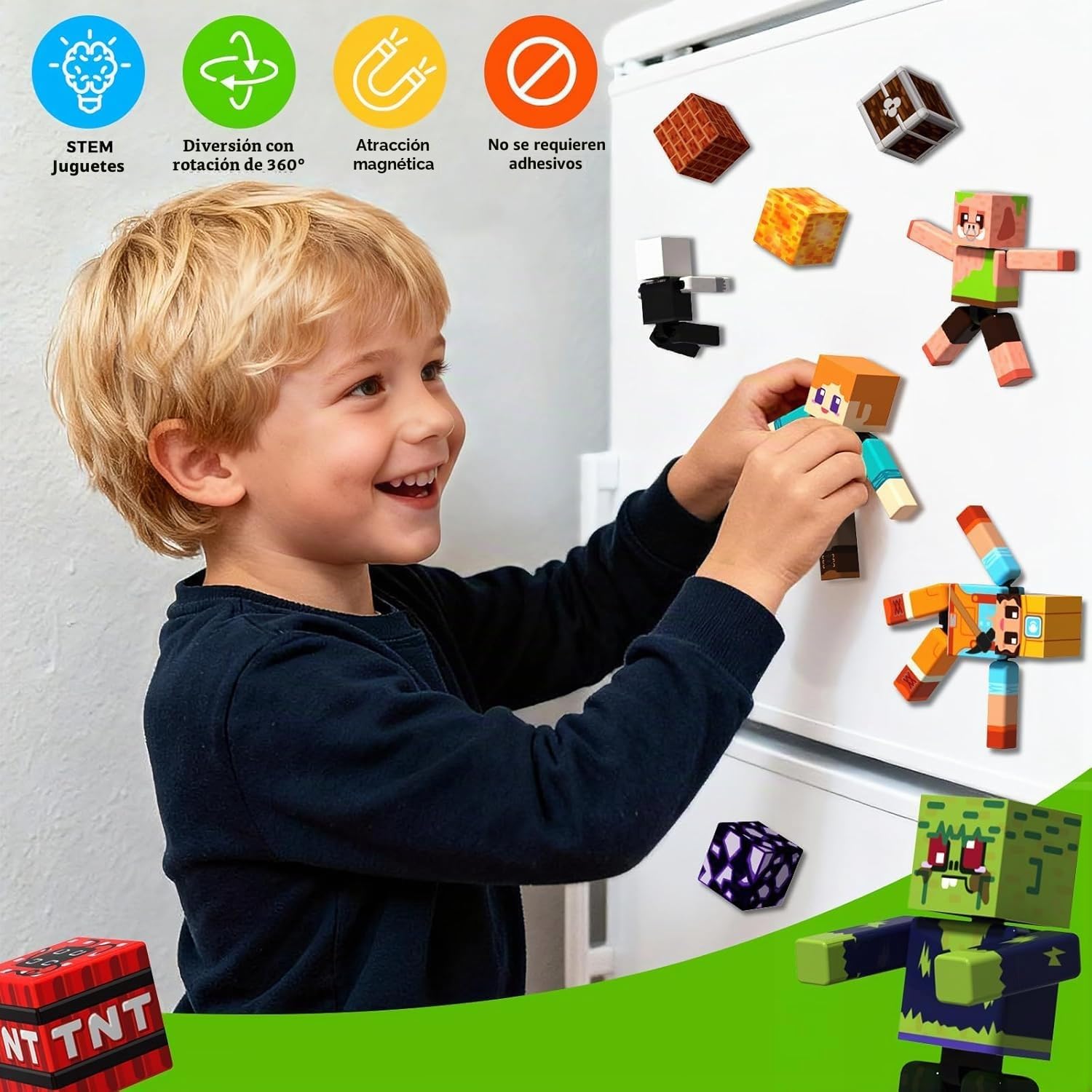 Bloques Magnéticos Construcción Niños (Set 20 Piezas): 10 Personajes Figuras y 10 Cubos Magnéticos, Juegos Montessori Educativos, Imanes de Construcción, Regalo para Niños y Niñas 3 4 5 6 Años
