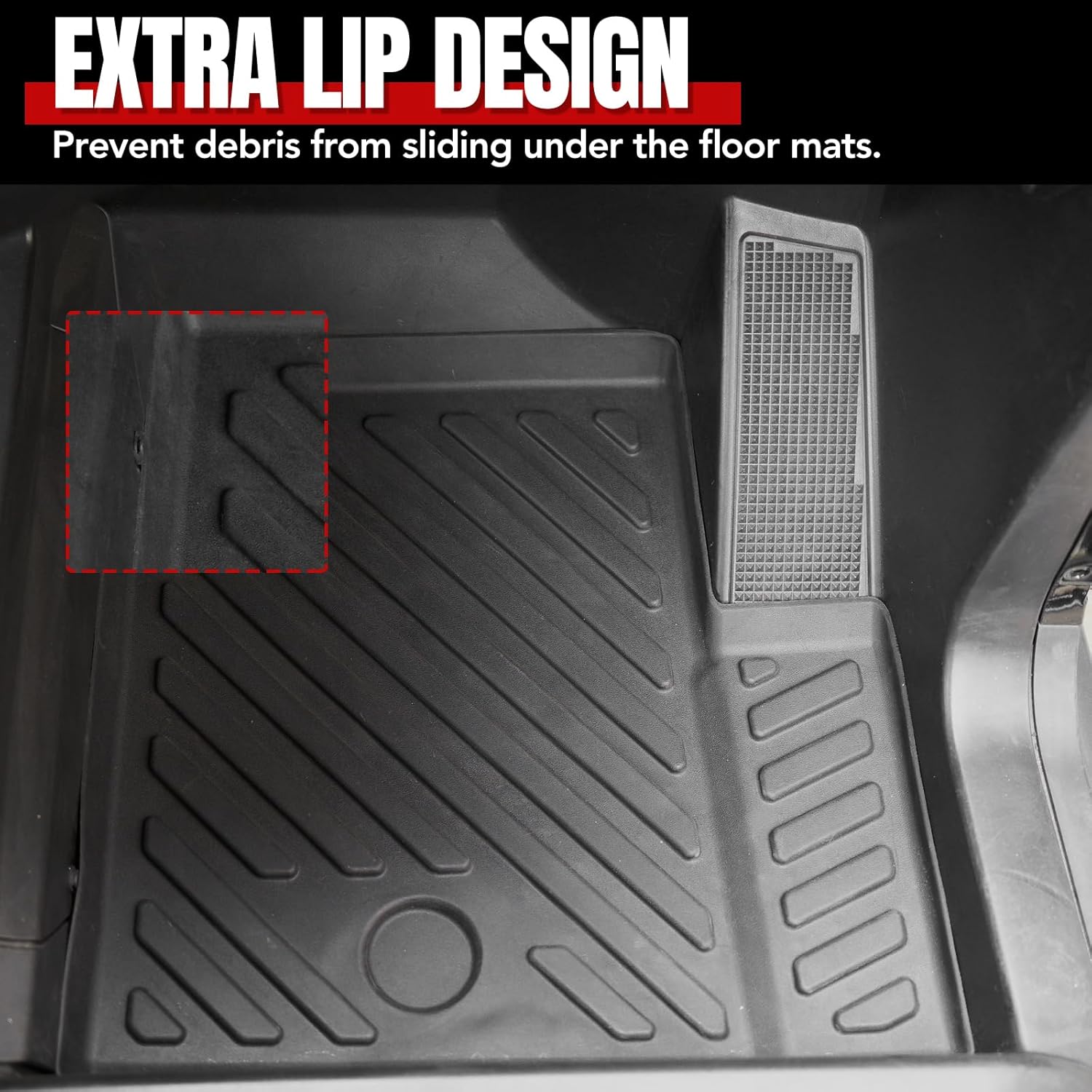 A & UTV PRO Floor Mat for Polaris General XP 4 1000/ General 4 1000 2016-2025, Front and 2nd Row Floor Slush Liner, All Weather TPE Material Protection Accessories, Custom Fit, Waterproof, 4PCS