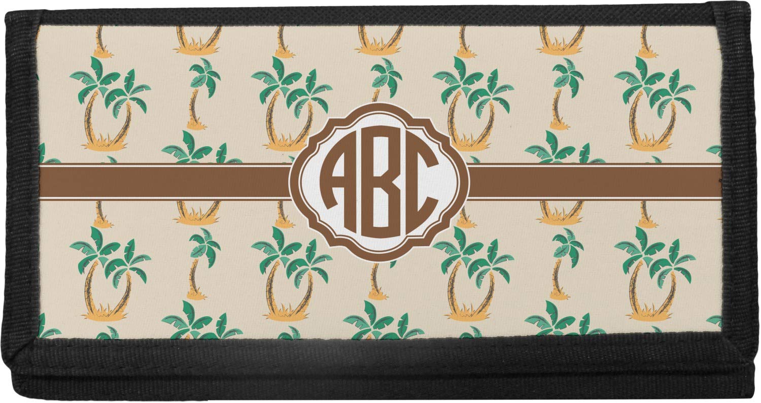 Personalized Palm Trees Canvas Checkbook Cover