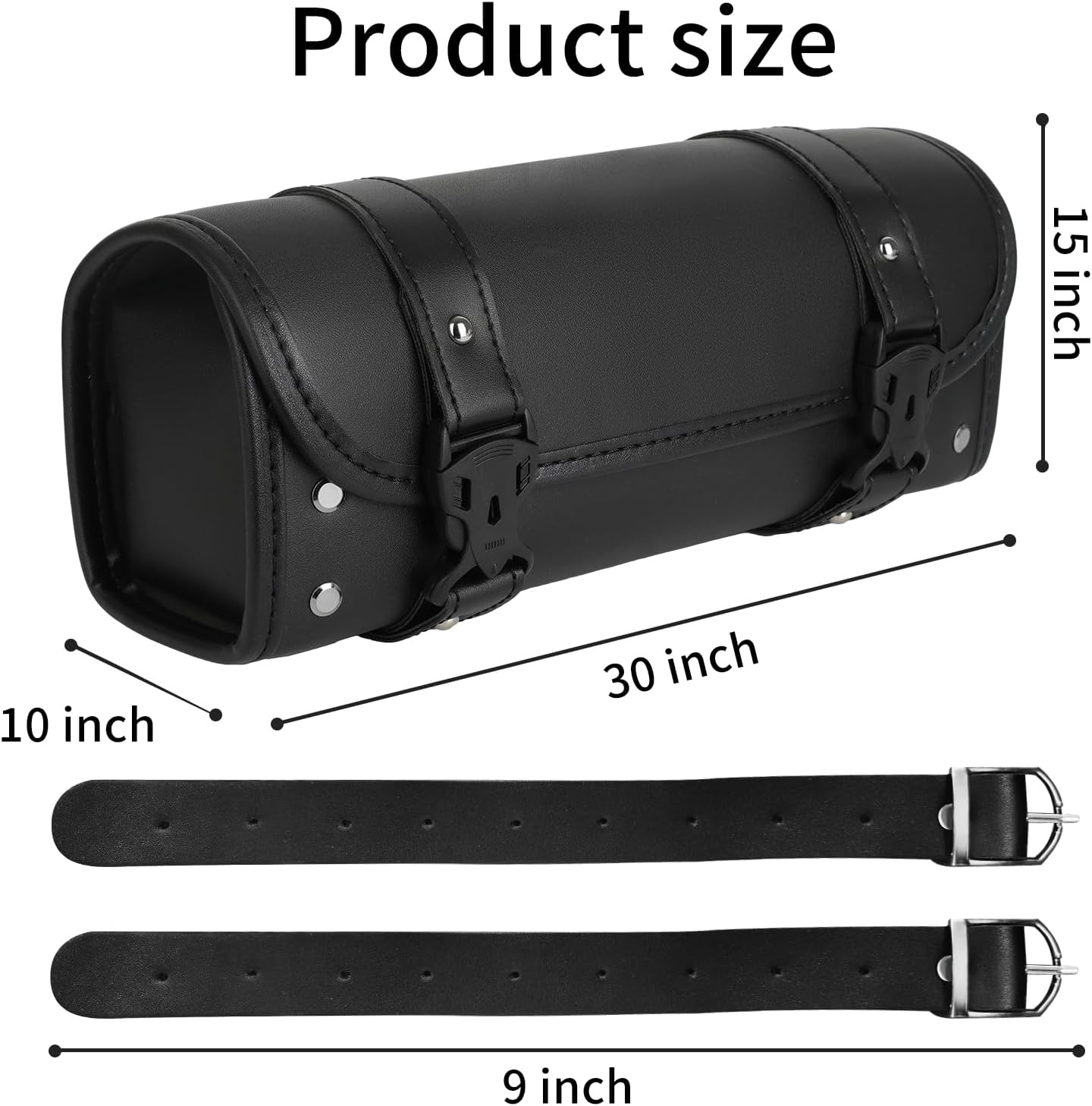 Motorcycle Saddlebag Vintage Leather Side Bag with Quick Release Buckles 2 Adjustable Shoulder Straps Front Fork Bag Motorcycle