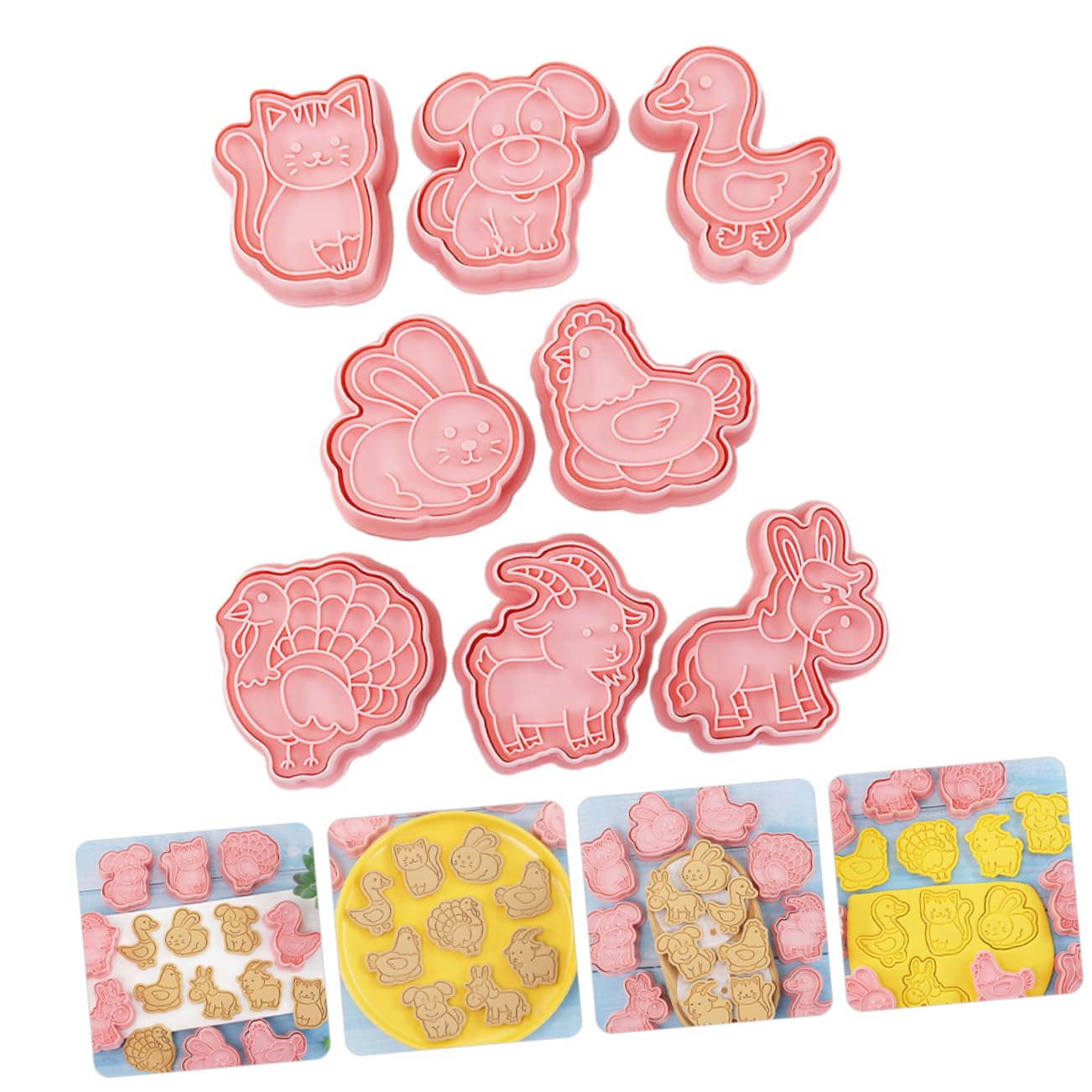 Cabilock 4ensembles Set De Emporte Animaux Plastique Alimentaire Outils De Pâtisserie pour Cookies Animaux De Biscuits pour Activités