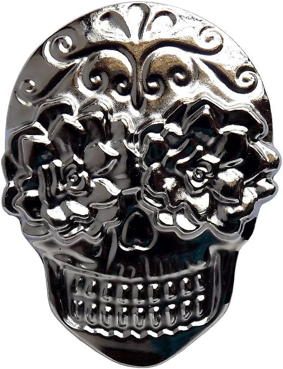Sugar Skull Nickel Plated Conchos