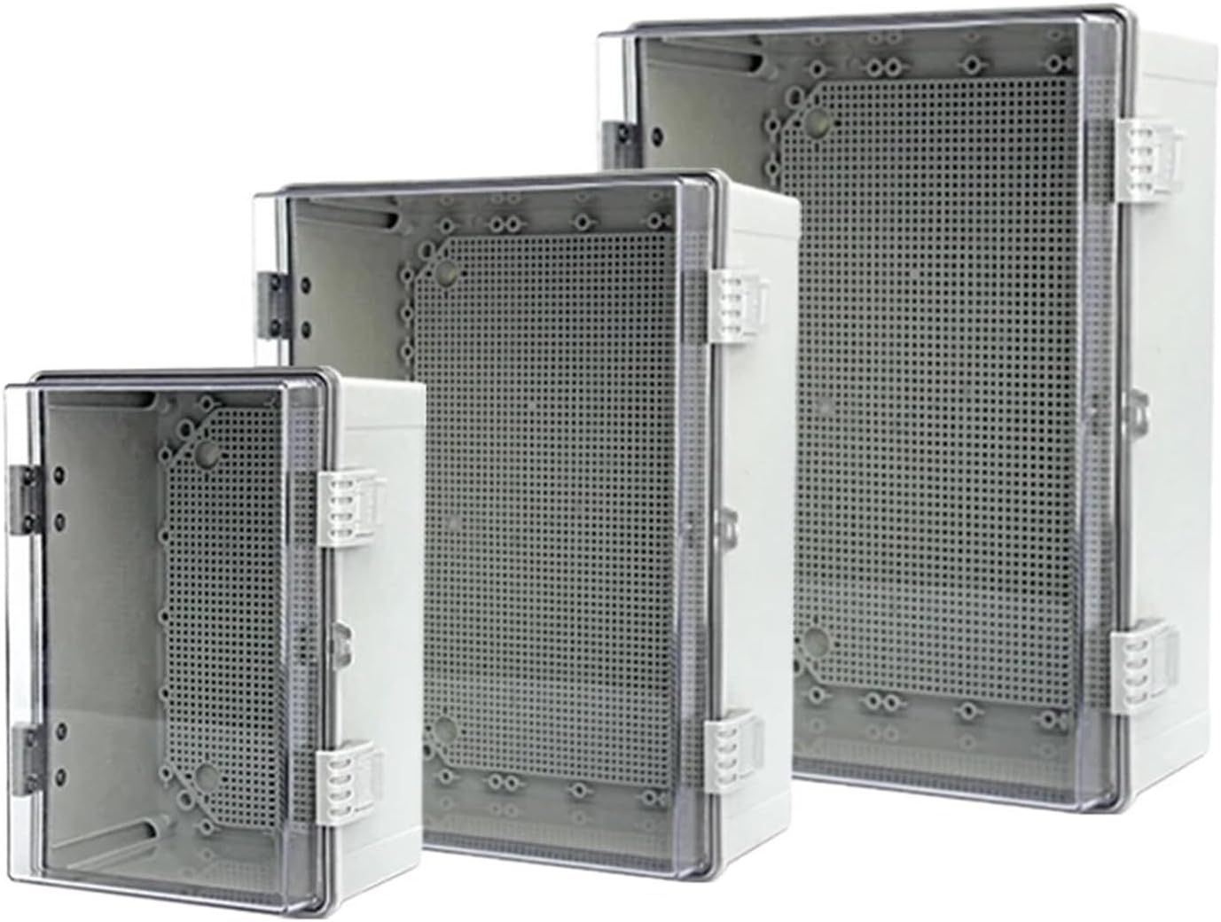 ジャンクションボックス IP66 ABS PC ヒンジ付きプラスチックエンクロージャ 電源電気接続ボックス 屋外用プラスチックボック