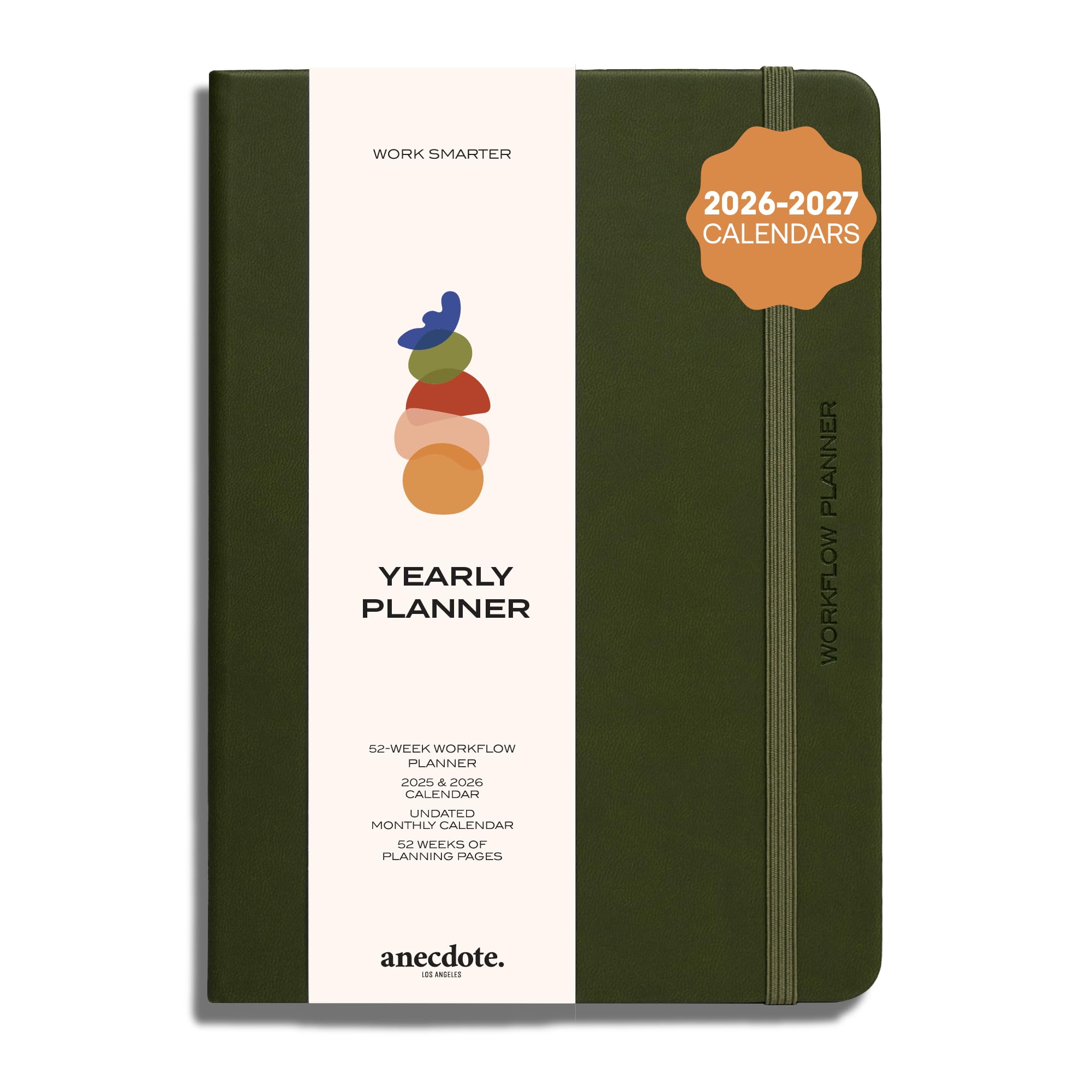 Anecdote Planner w/ 2026-2027 Calendar Yearly Planner Vegan Leather Cover