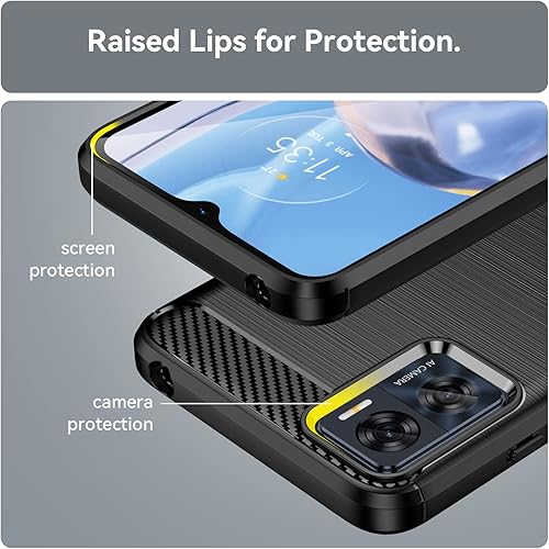 Miniatura 5 de Osophter Funda para Moto E22, funda para Moto E22i con 2 protectores de pantalla de absorción de golpes, goma TPU flexible, cubierta protectora para